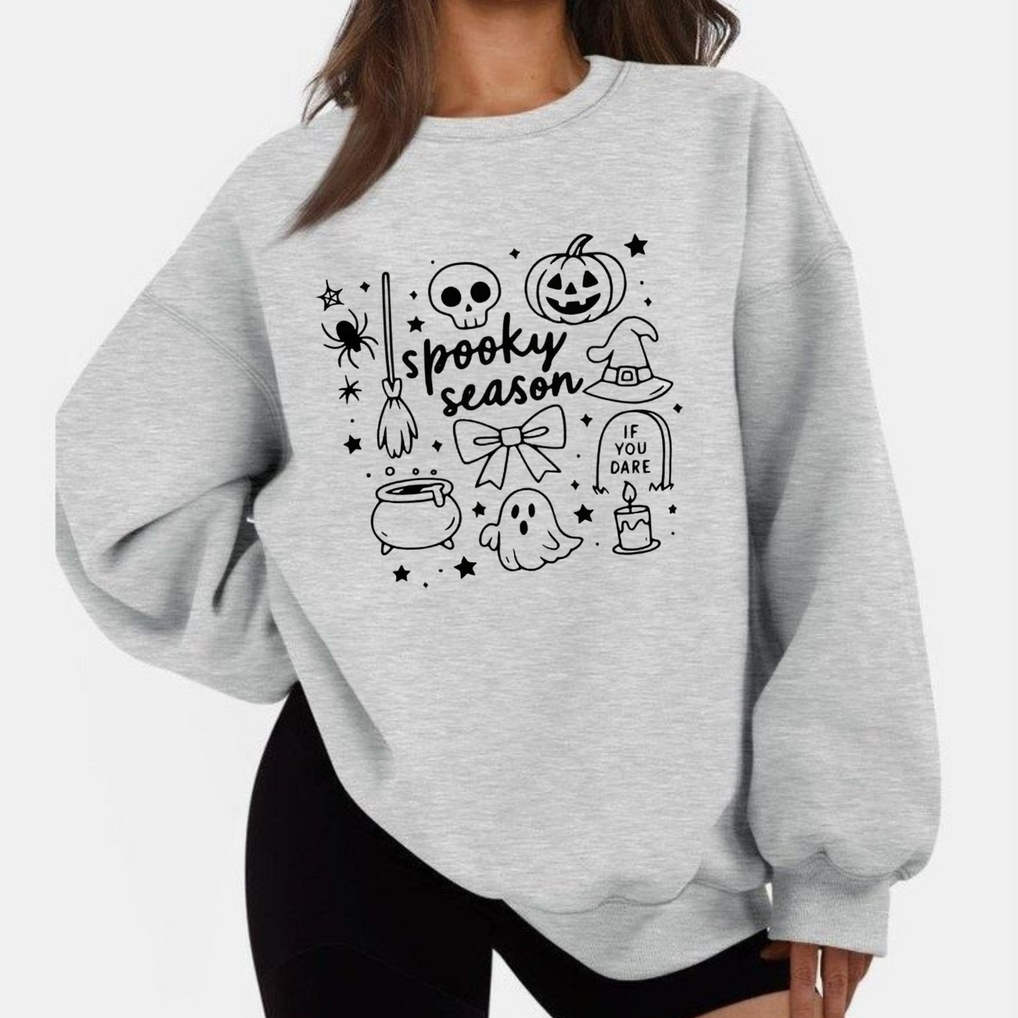 Spooky Season Cream Sweatshirt - Cozy Halloween Crewneck