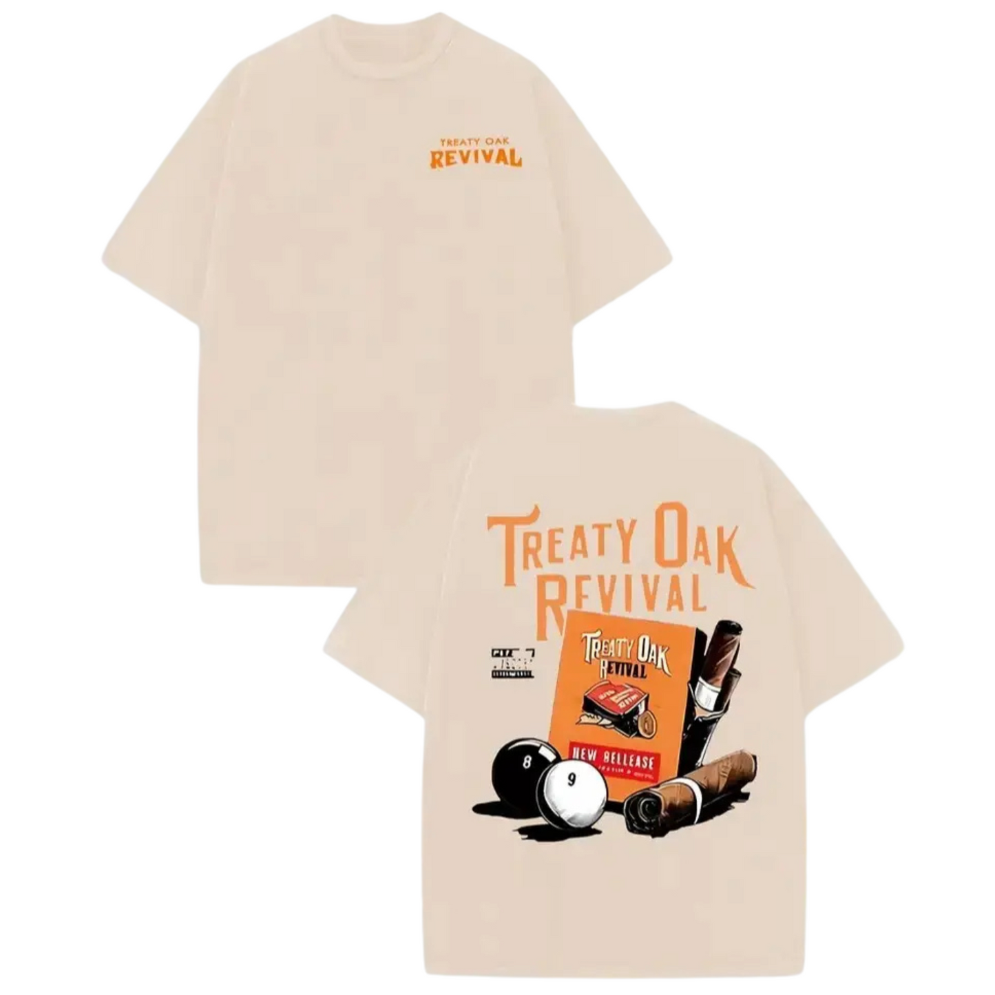 Treaty Oak Revival 230G Washed Cotton T-Shirt - Men's Casual Graphic Tee