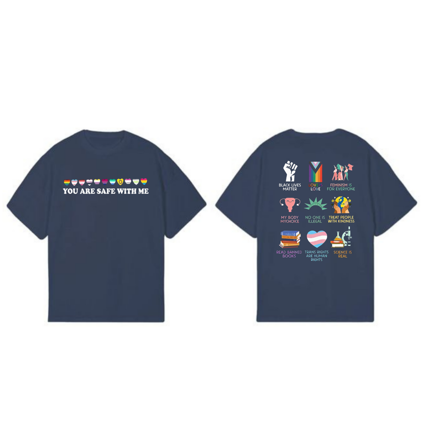 "You Are Safe With Me" T-Shirt – Human Rights Equality Shirt, LGBTQ+ Ally Tee