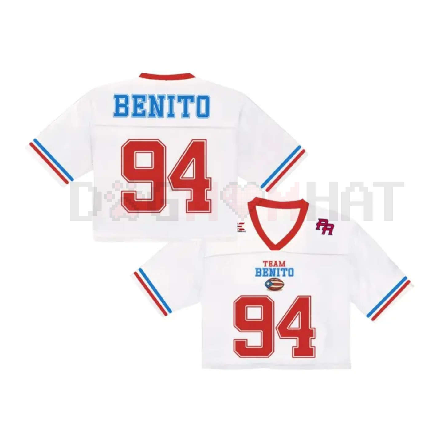 Team Benito Collection Jersey – Puerto Rico Crop Top Football Jersey, Unisex Fan Merch