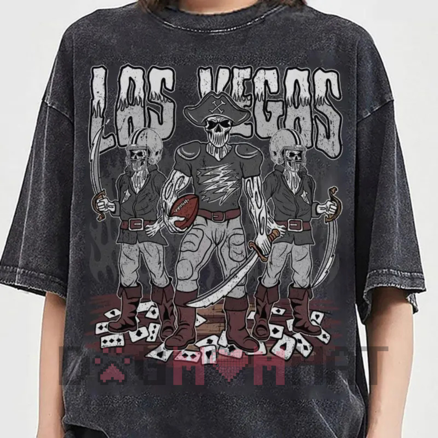 Comfort Color All 32 Teams Football Skull Vintage Shirt – Pepper Classic 90s All Team Football T-Shirt