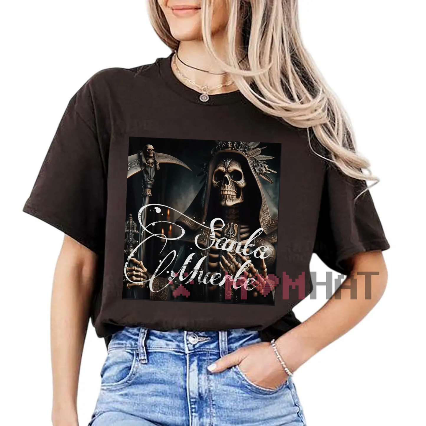 Santa Muerte Knight T-Shirt – Men's Skull Print Tee