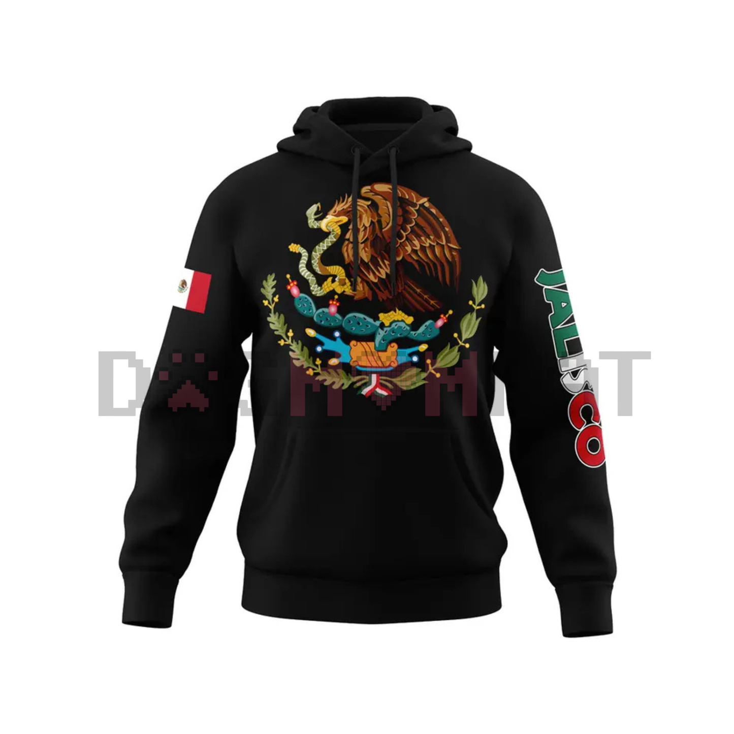 Mexico States Design Black Hoodie – Mapa de México Graphic Pullover