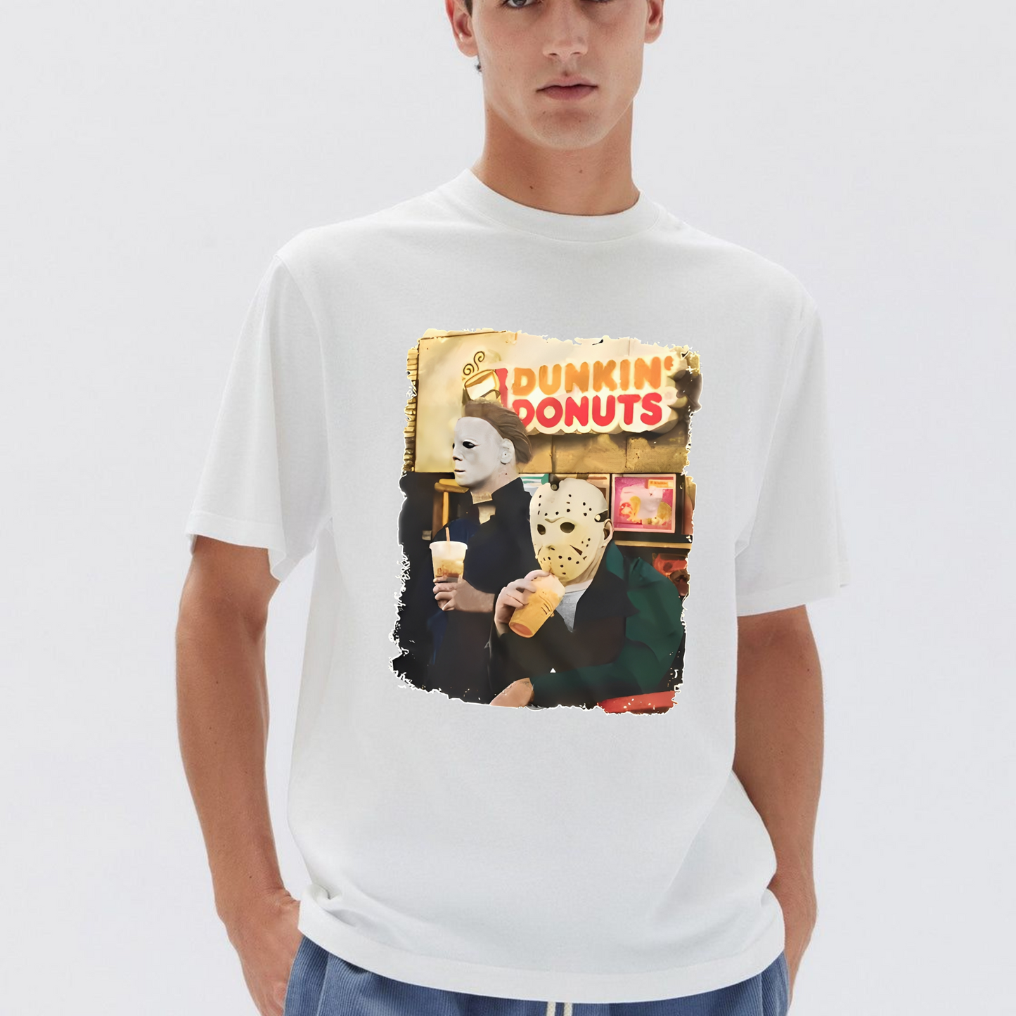 Vintage Horror Cartoon Character T-Shirt - Stylish Halloween Casual Top