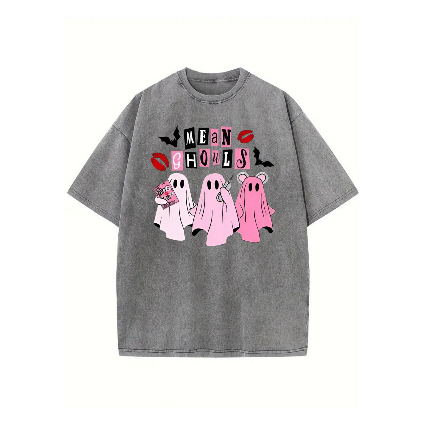 Unisex "Mean Ghouls" T-Shirt – Halloween Streetwear Tee, Washed Vintage Style