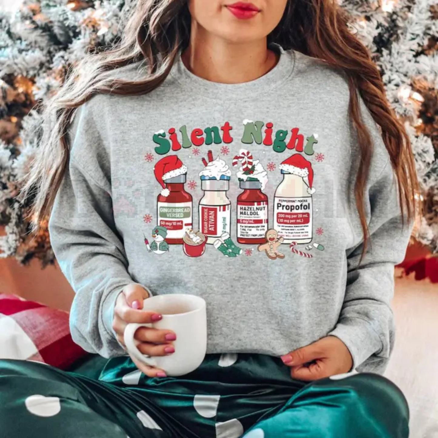 Silent Night Christmas Sweatshirt – Christmas Nurse Shirt, Medical Holiday Crewneck