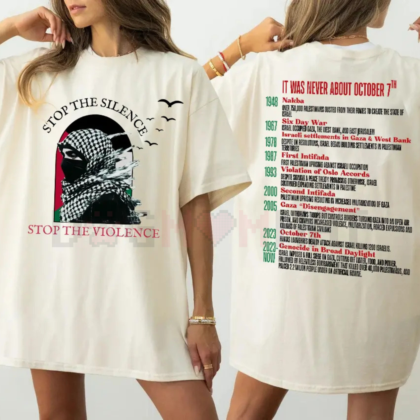 Stop the Silence Shirt – Free Palestine Protest Shirt, History of Protest Tee