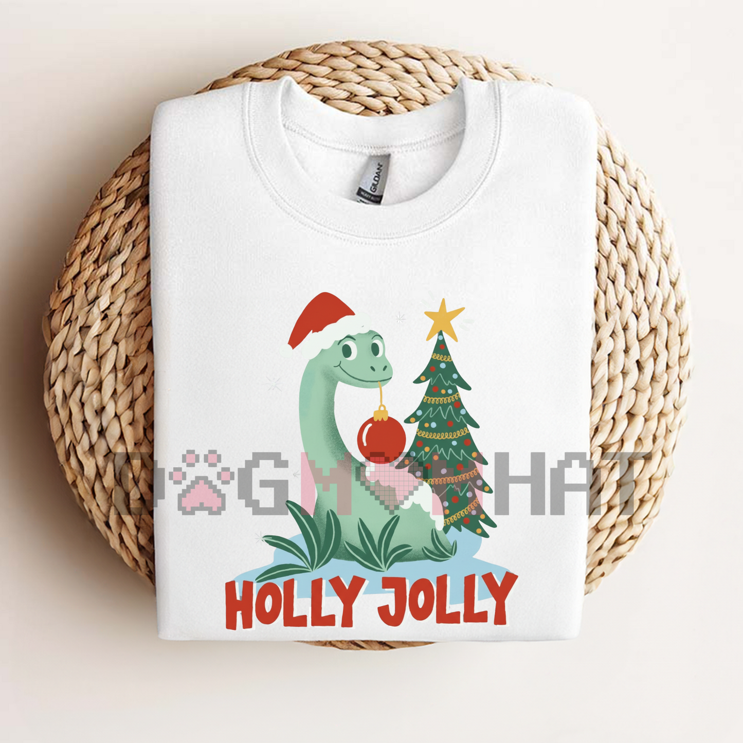 Light Green "Holly Jolly" Tee – Unisex Christmas Holiday Shirt