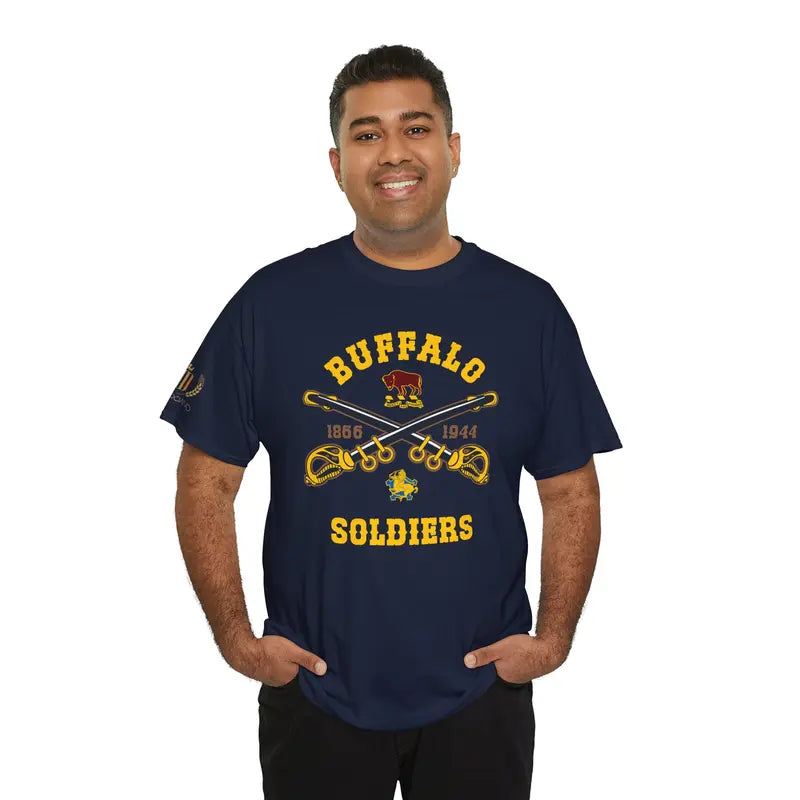 Buffalo Soldiers Heavy Cotton Tee - Vintage Military & Black History Apparel