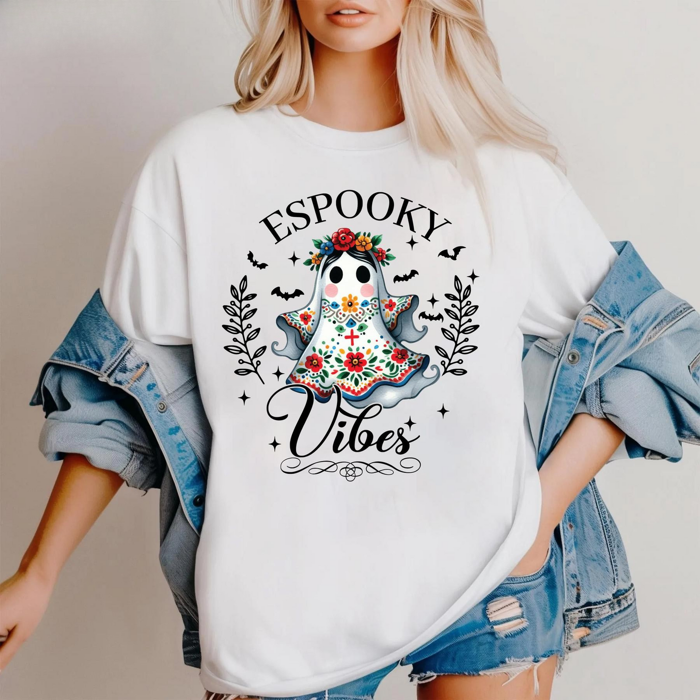 Cute Ghost "Boo" Halloween Shirt - "Drinking Mexican" Spooky Season Tee