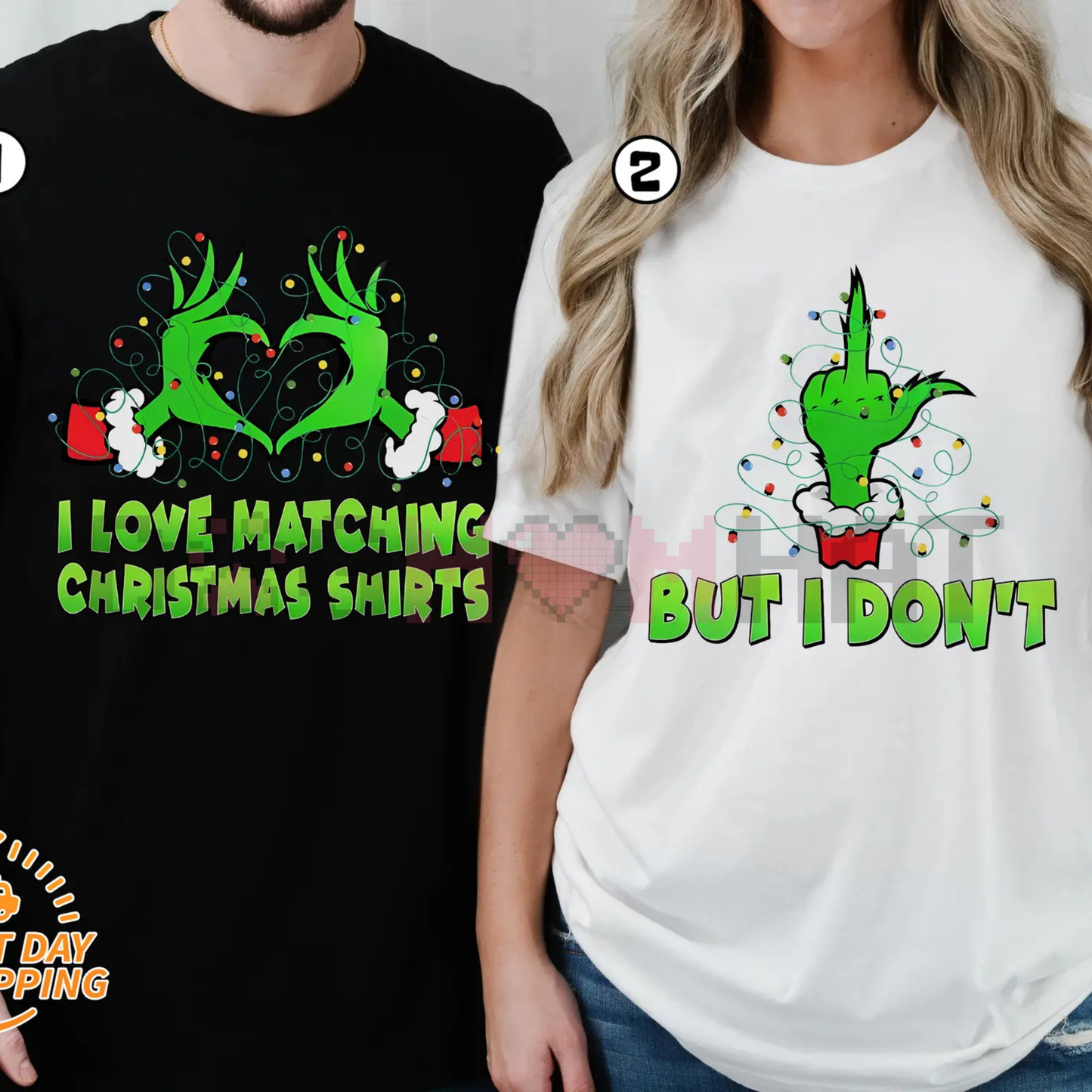 Funny Christmas Matching Shirts Couple – "I Have Everything I Want" Xmas Party Couple Tee