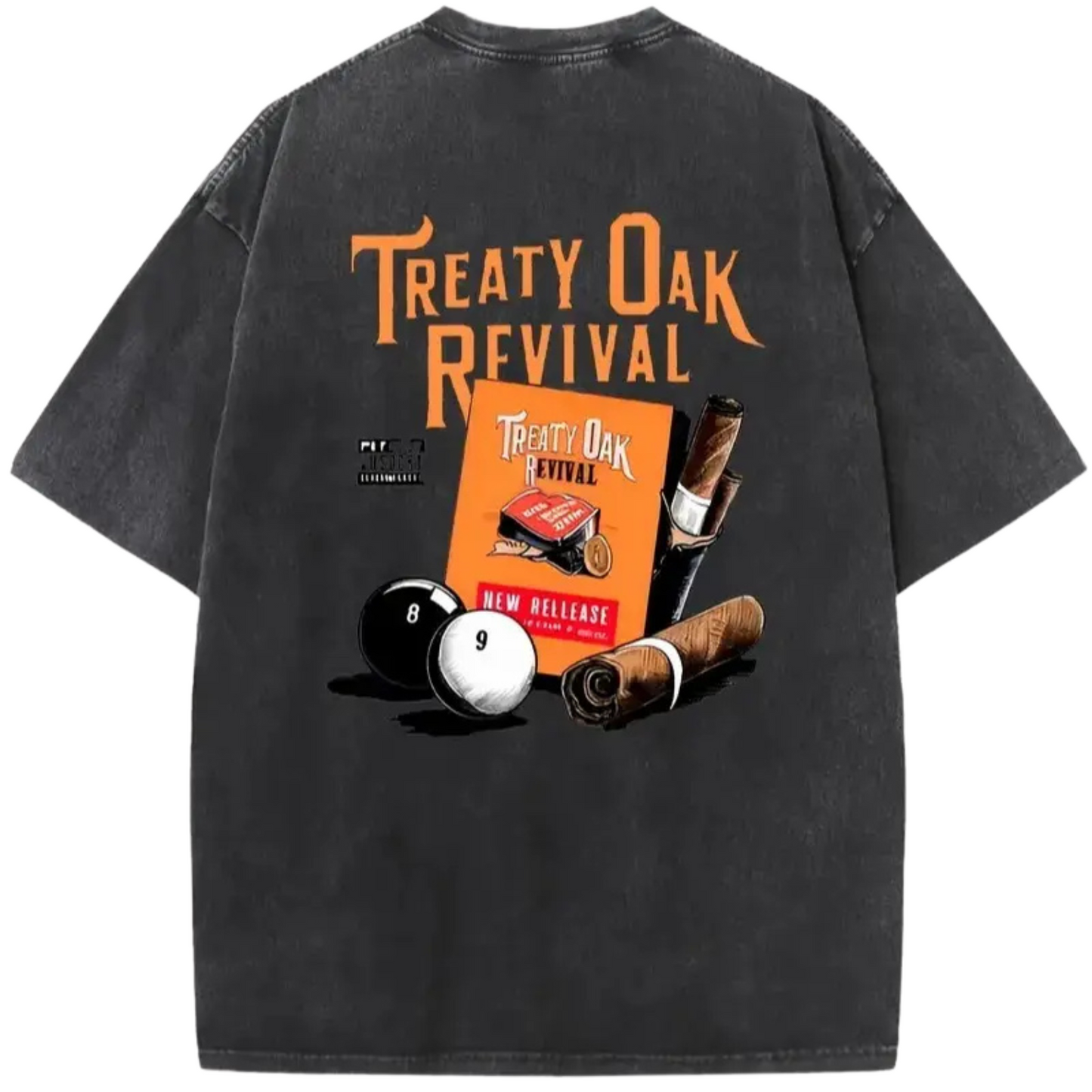 Treaty Oak Revival 230G Washed Cotton T-Shirt - Men's Casual Graphic Tee