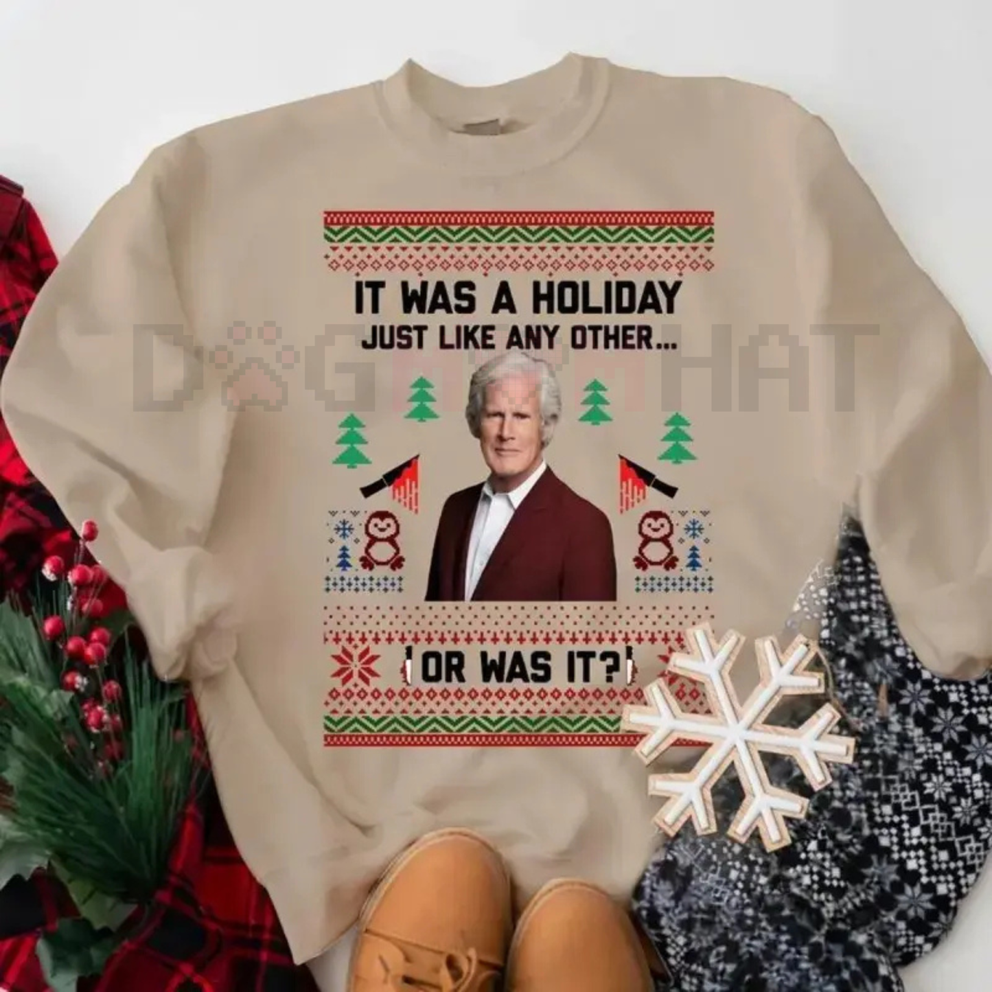 True Crime Ugly Christmas Sweatshirt – Funny Holiday Murderino Crewneck