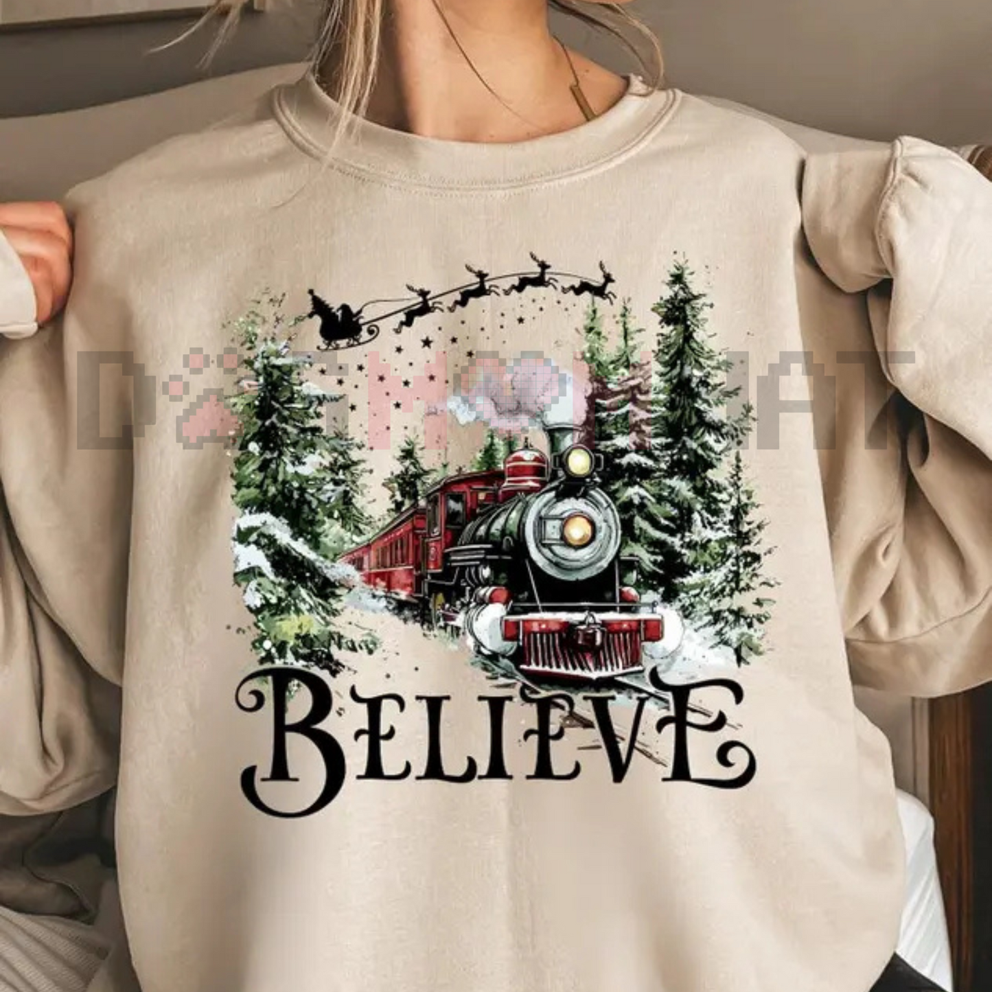 Polar Express "Believe" Christmas Sweatshirt – All Aboard Polar Express Hoodie, Festive Holiday Gift Idea