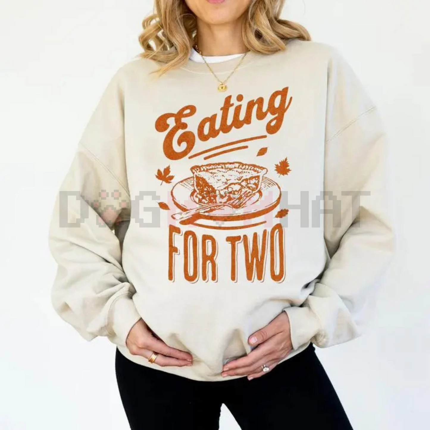 "Eating for Two" Thanksgiving Pregnancy Announcement Sweatshirt