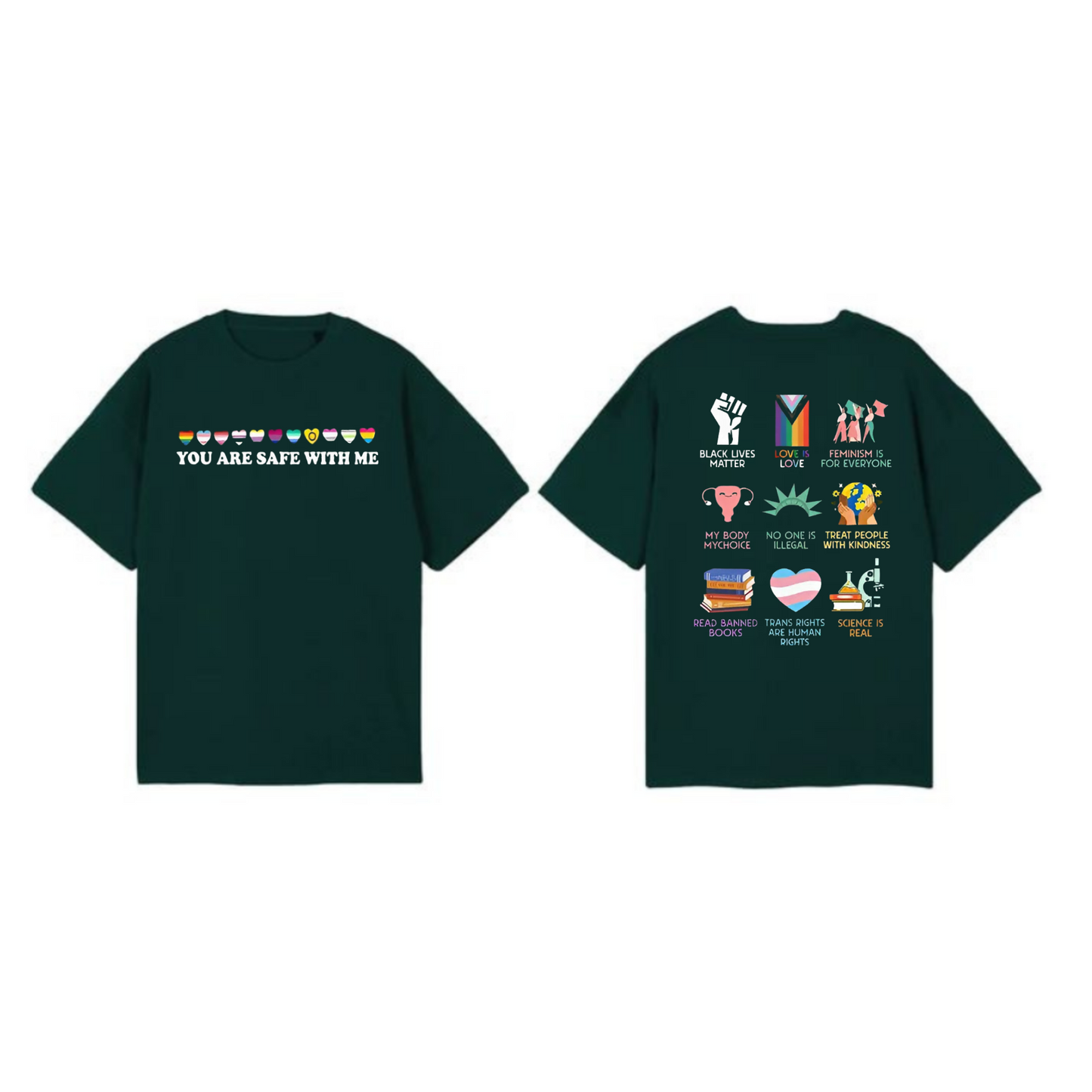 "You Are Safe With Me" T-Shirt – Human Rights Equality Shirt, LGBTQ+ Ally Tee