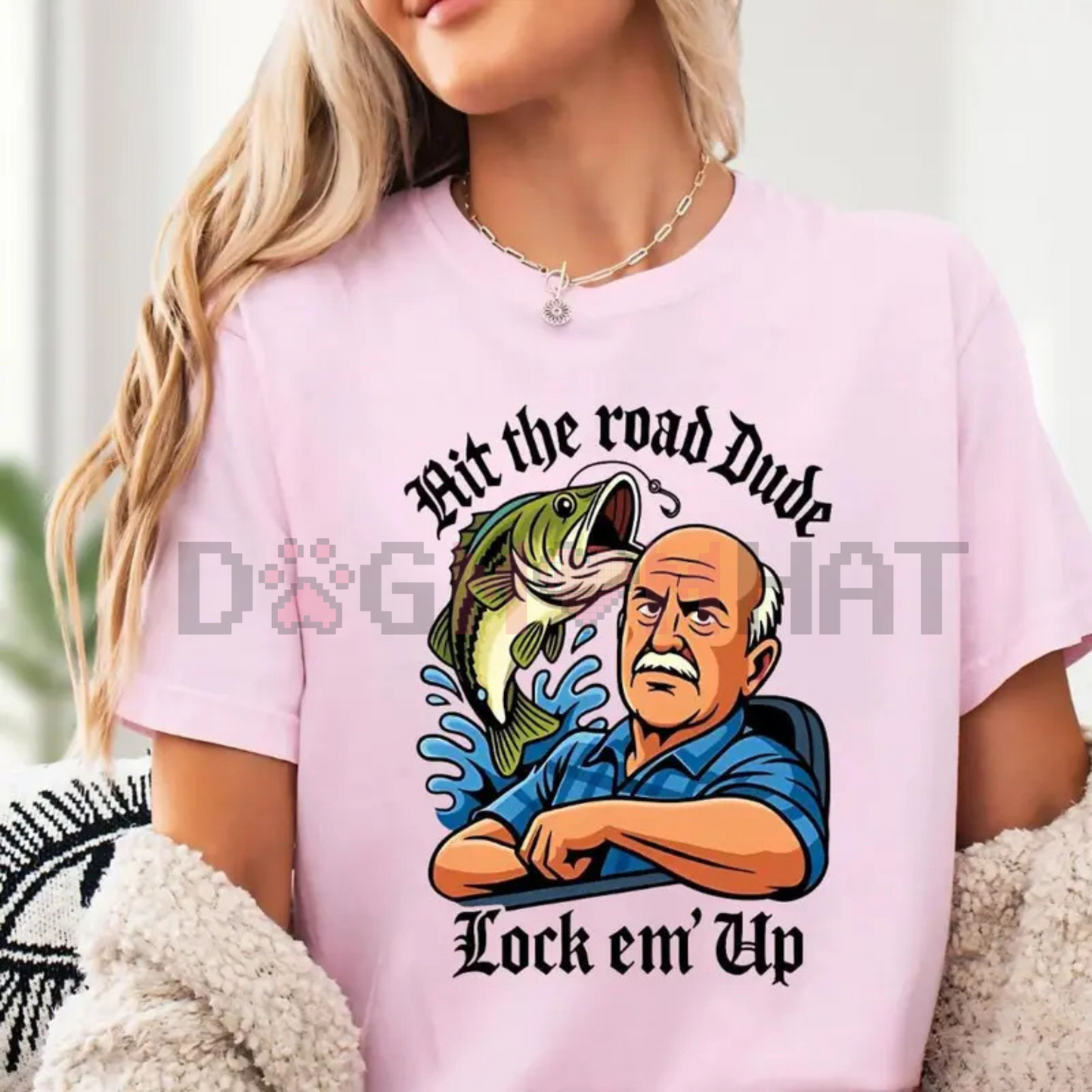 Funny Angry Old Man Driving Truck Shirt – "Lock 'Em Up" Sarcastic Humor Tee