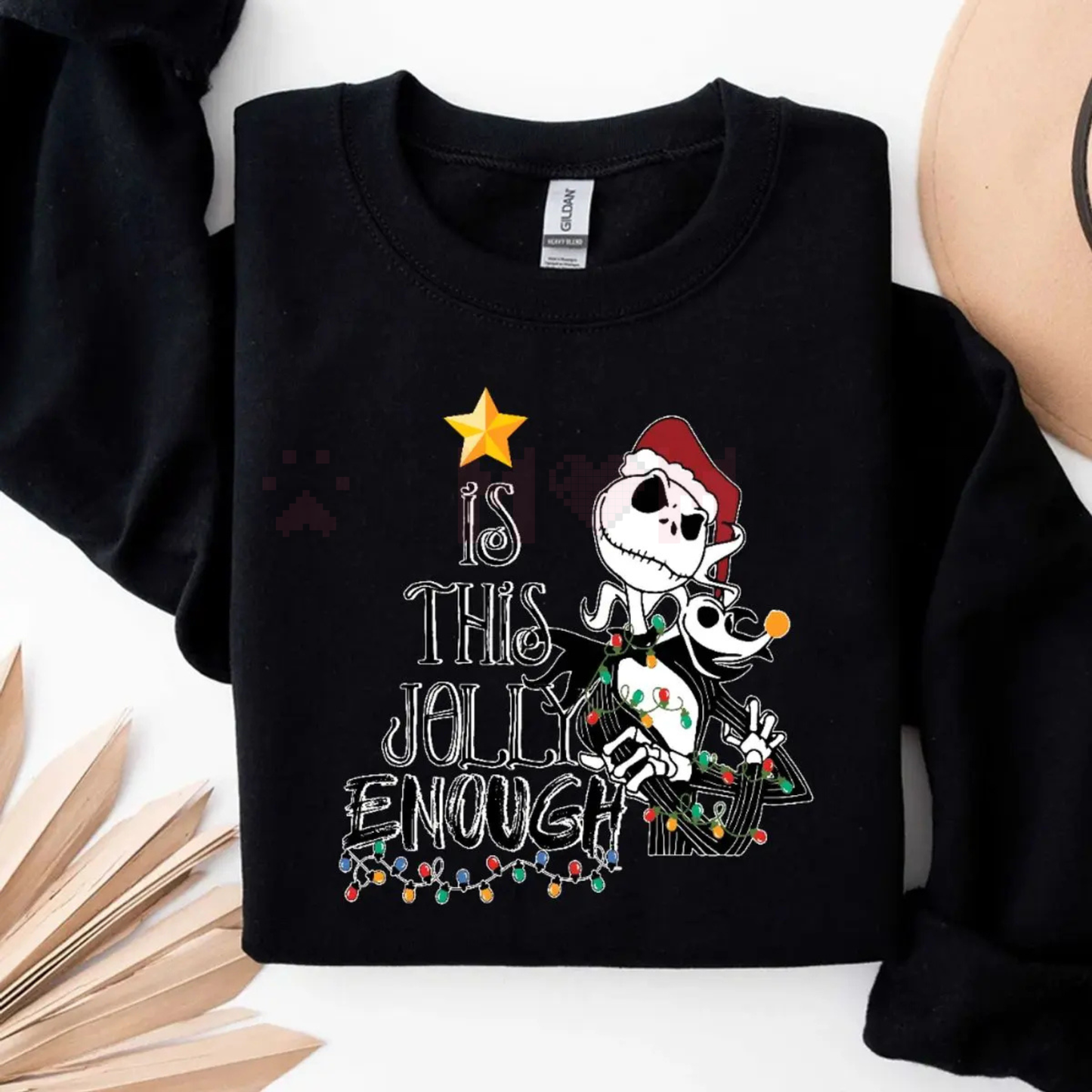 "Is This Jolly Enough" Jack Skellington Christmas Sweatshirt – Zero Dog & Oogie Boogie Party Tee