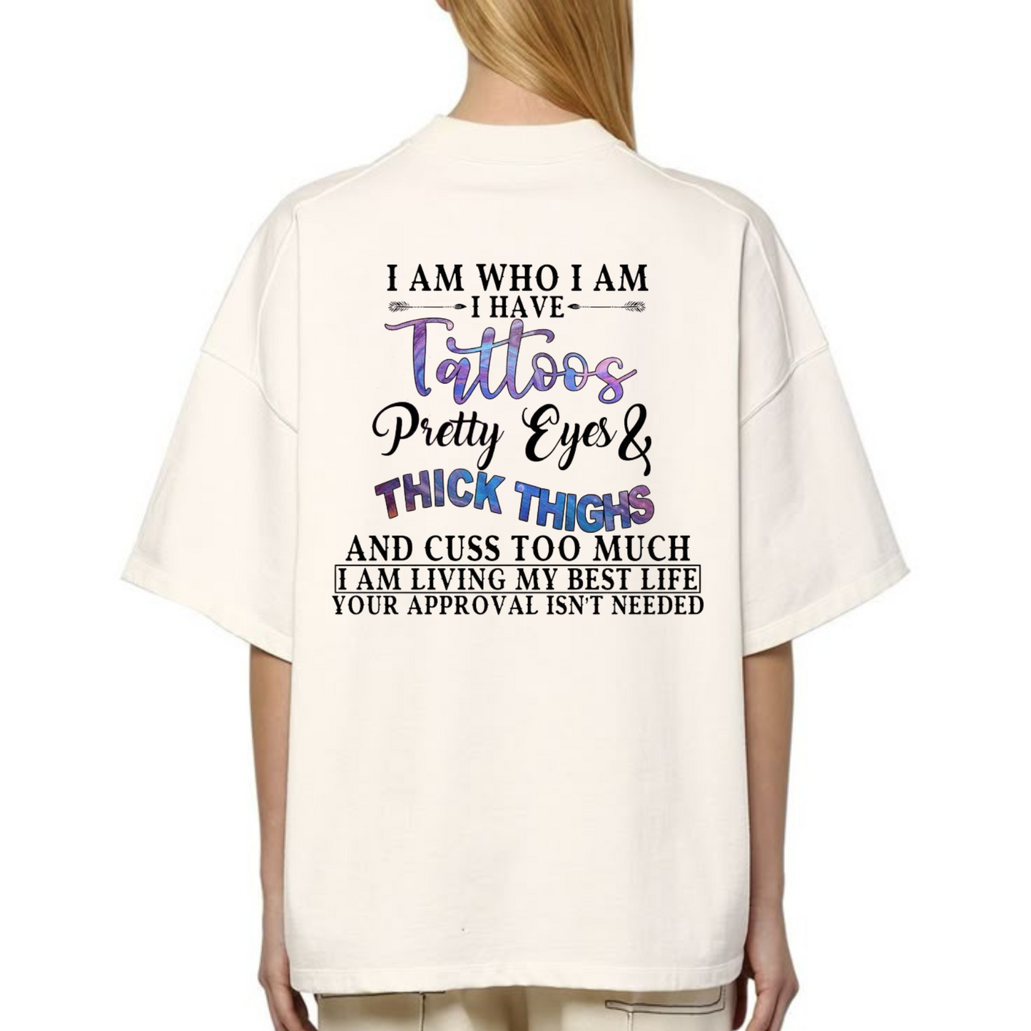 "Tattoos Pretty Eyes" Slogan Shirt – Retro Slogan Tee