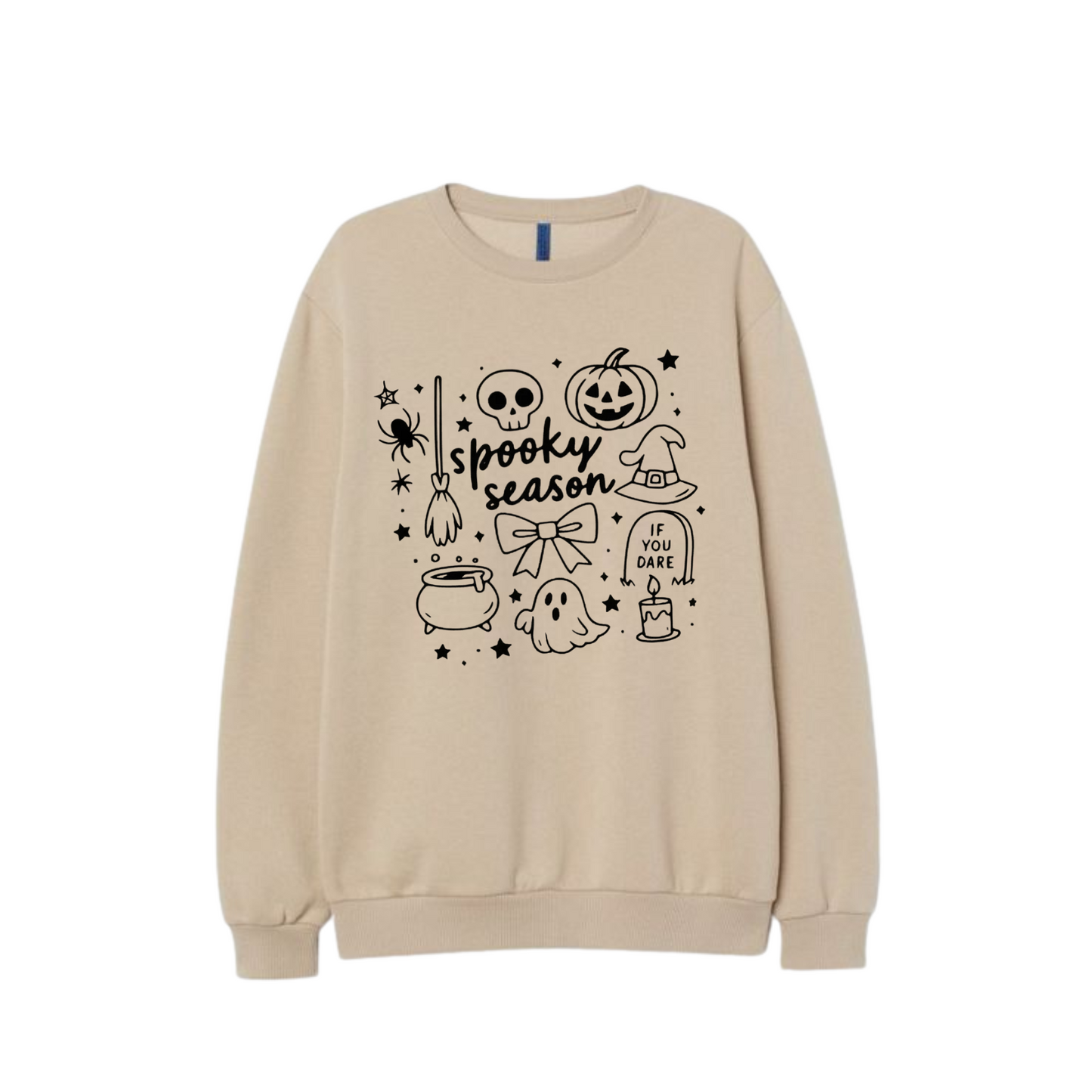 Spooky Season Cream Sweatshirt - Cozy Halloween Crewneck