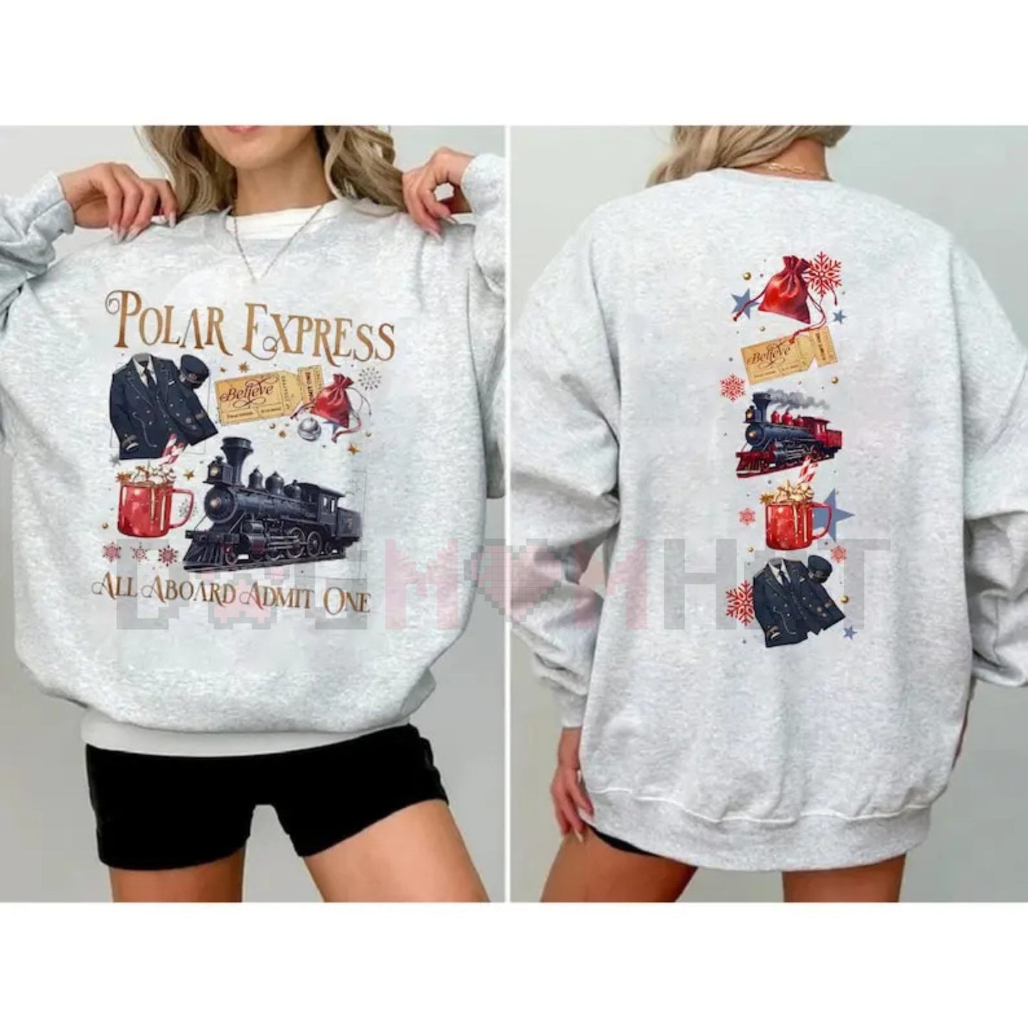 Polar Express 2-Sided Sweatshirt – Believe Movie Shirt, Retro 90s Christmas Movies Tee