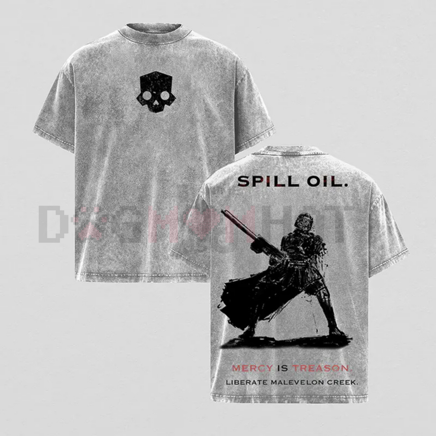Helldivers 2 Oversized Washed T-Shirt – Unisex Gaming Graphic Tee, Washed Streetwear, Gift for Helldivers Fans