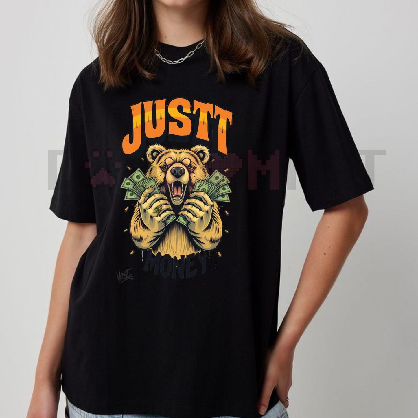 JUSTT MONEY Bear T-Shirt – Y2K Graphic Streetwear Tee