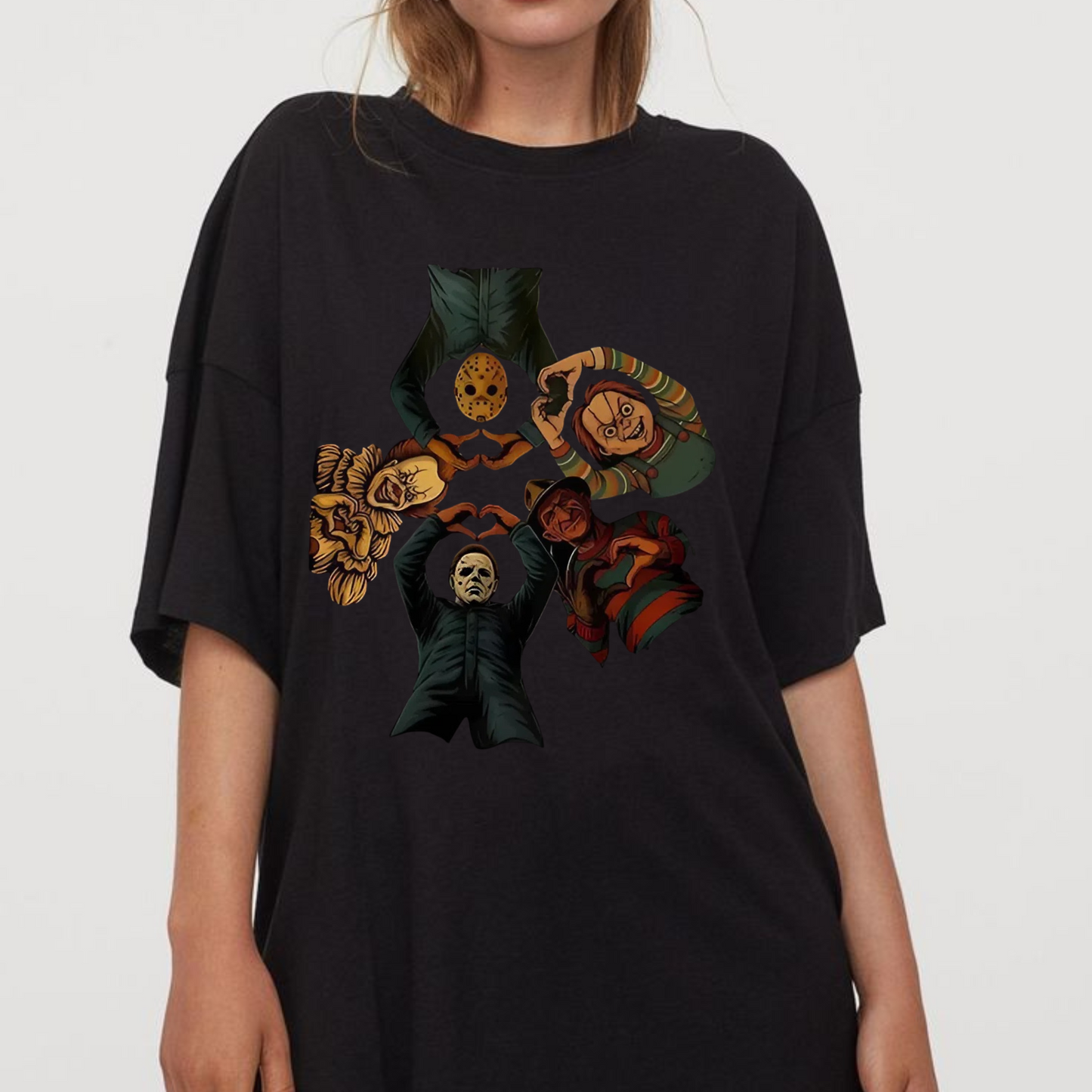 Y2k "Killers Friends" T-Shirt - Halloween Horror Movie Tee