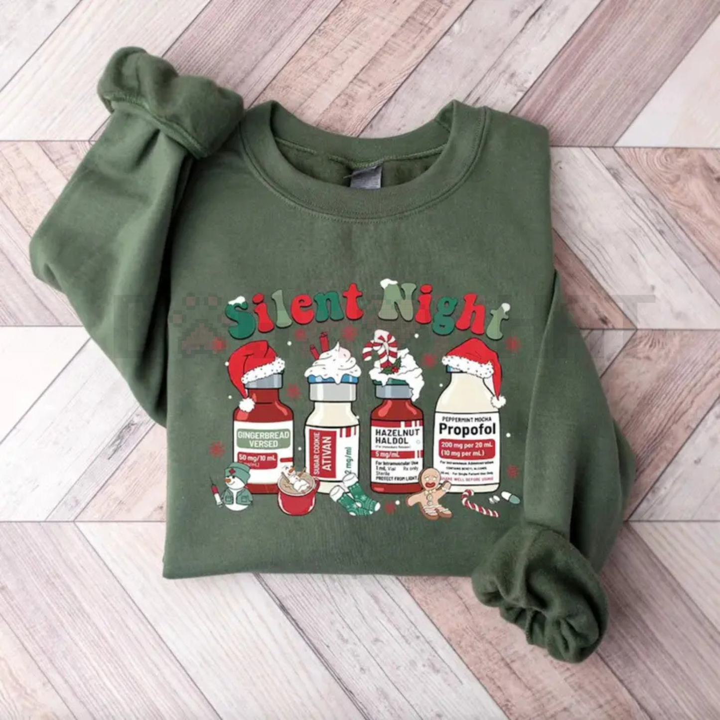 Silent Night Christmas Sweatshirt – Christmas Nurse Shirt, Medical Holiday Crewneck
