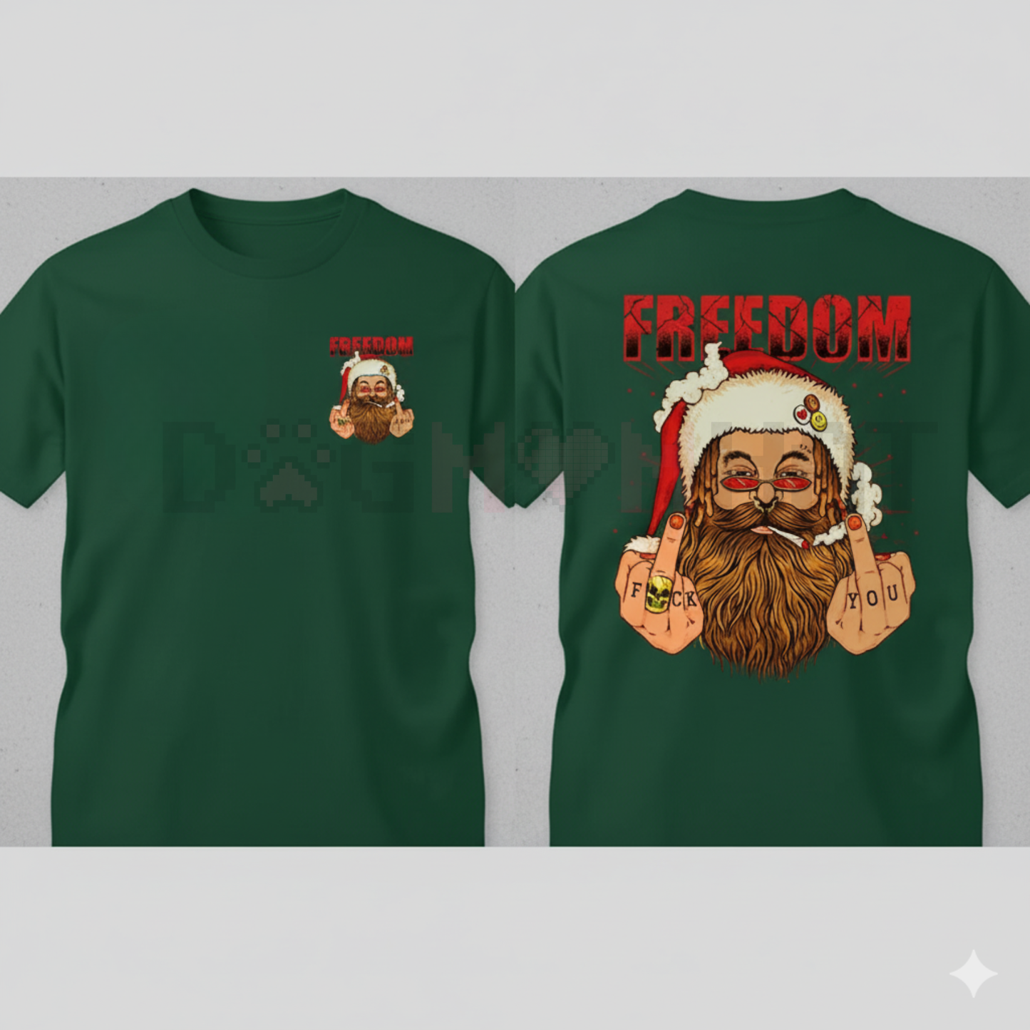FREEDOM Defiant Santa Claus Print Men's T-Shirt – Unisex Political Statement Tee