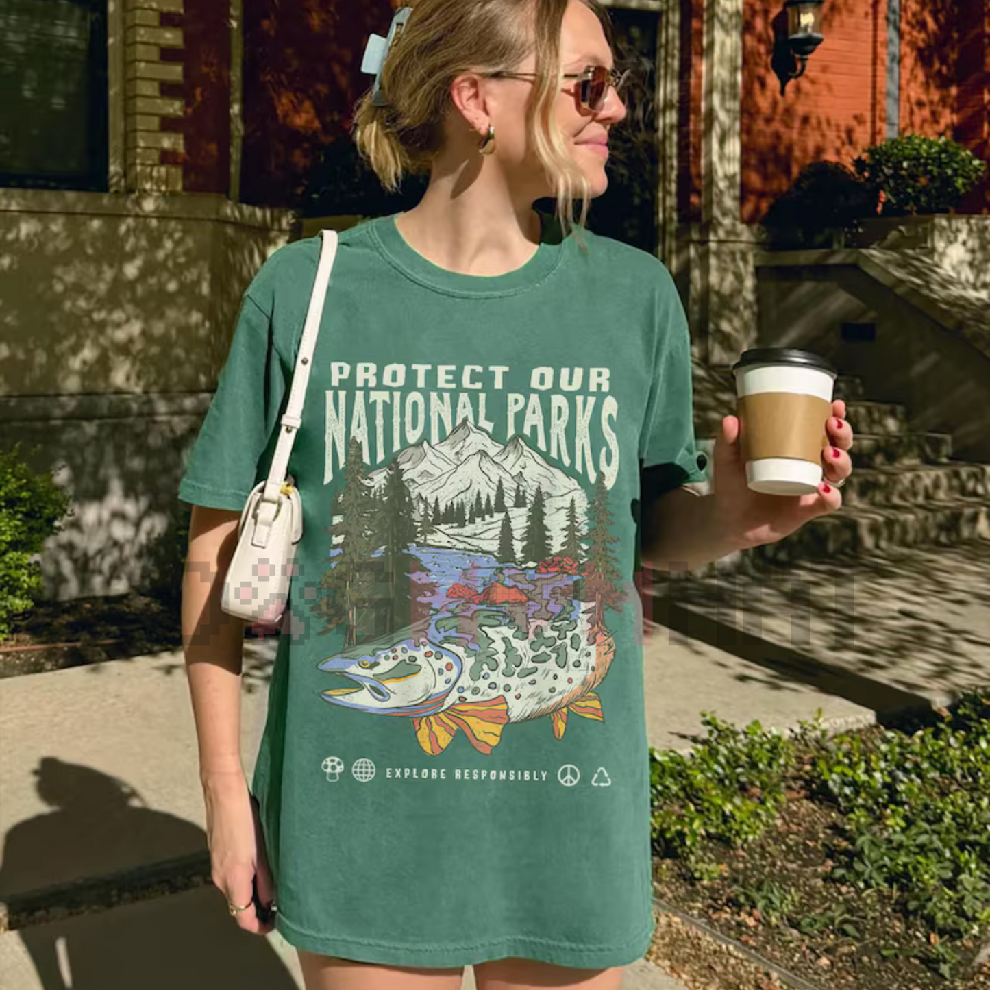 "Respect the Local Wildlife" T-Shirt – National Parks Hiking Camping Clothes, Granola Girl Adventure Shirt