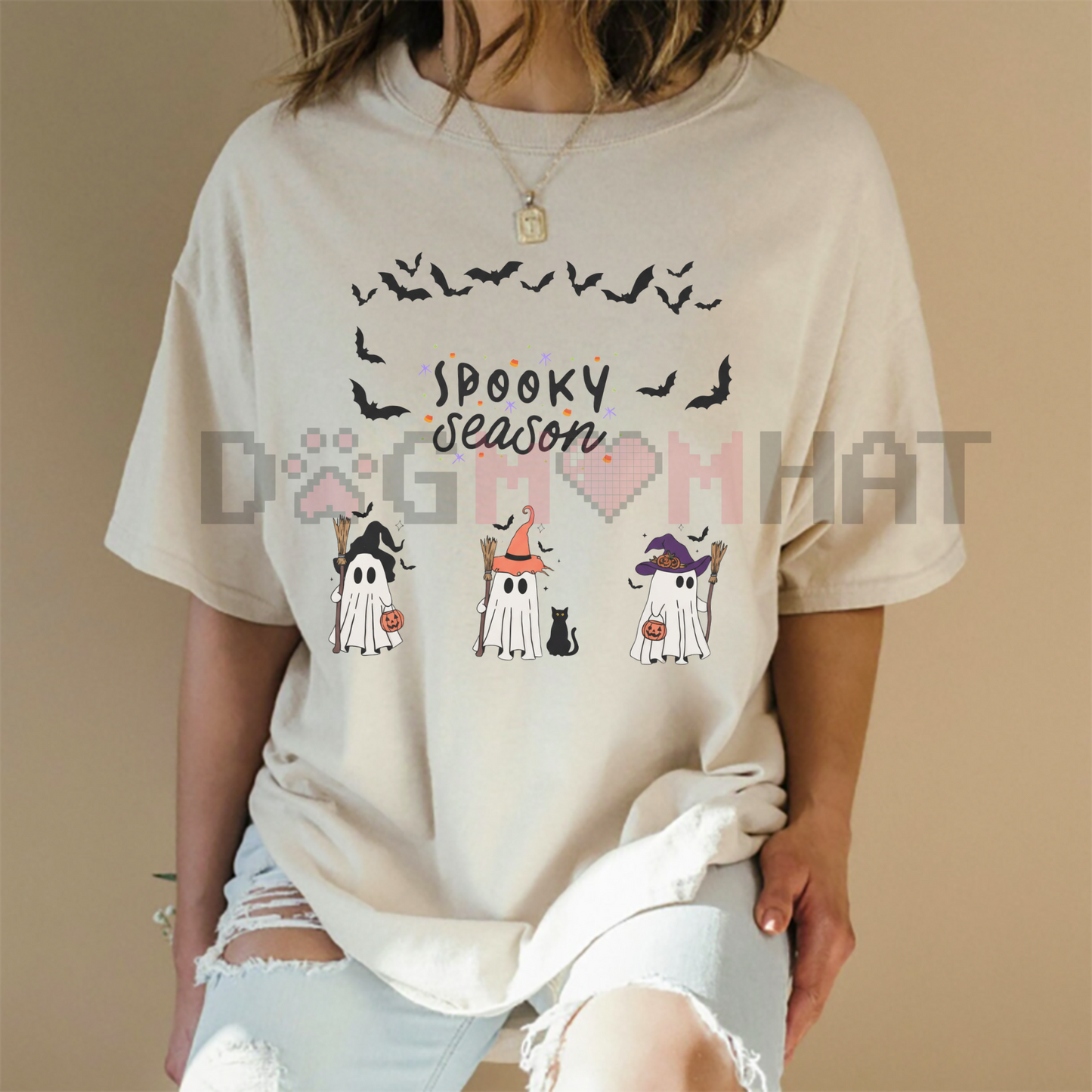 "Spooky Boo" Ghost T-Shirt – Cute Halloween Tee, Unisex Spooky Season Apparel