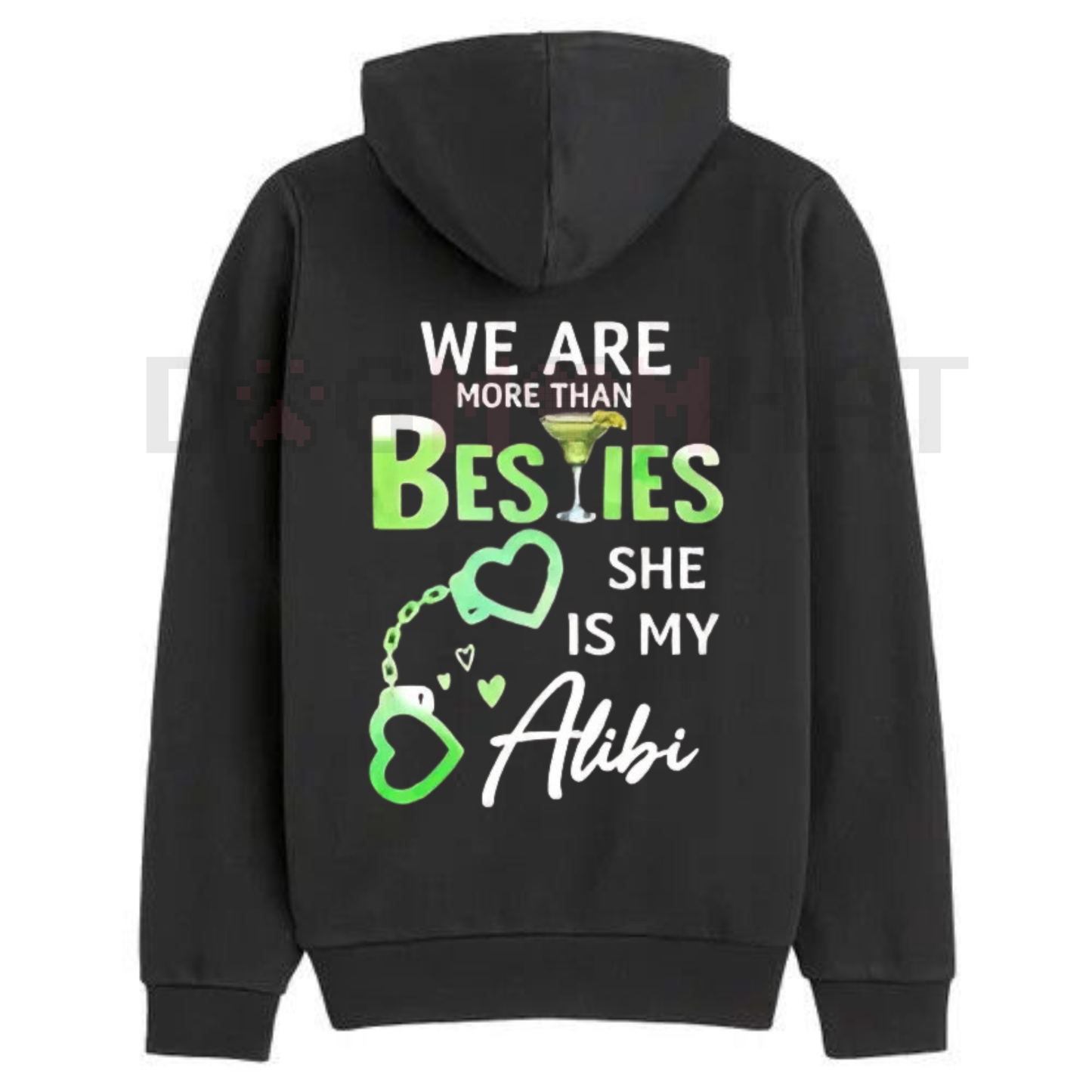 Matching Best Friend/Couple Hoodie – "More Than Besties" Graphic Fleece Pullover