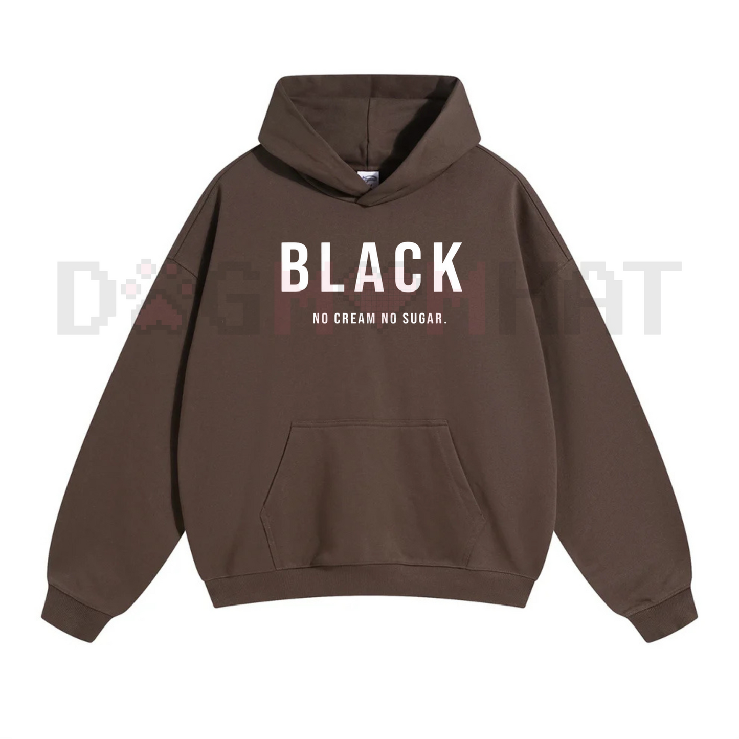Black "No Cream, No Sugar" Hoodie – Coffee Lover Statement Pullover