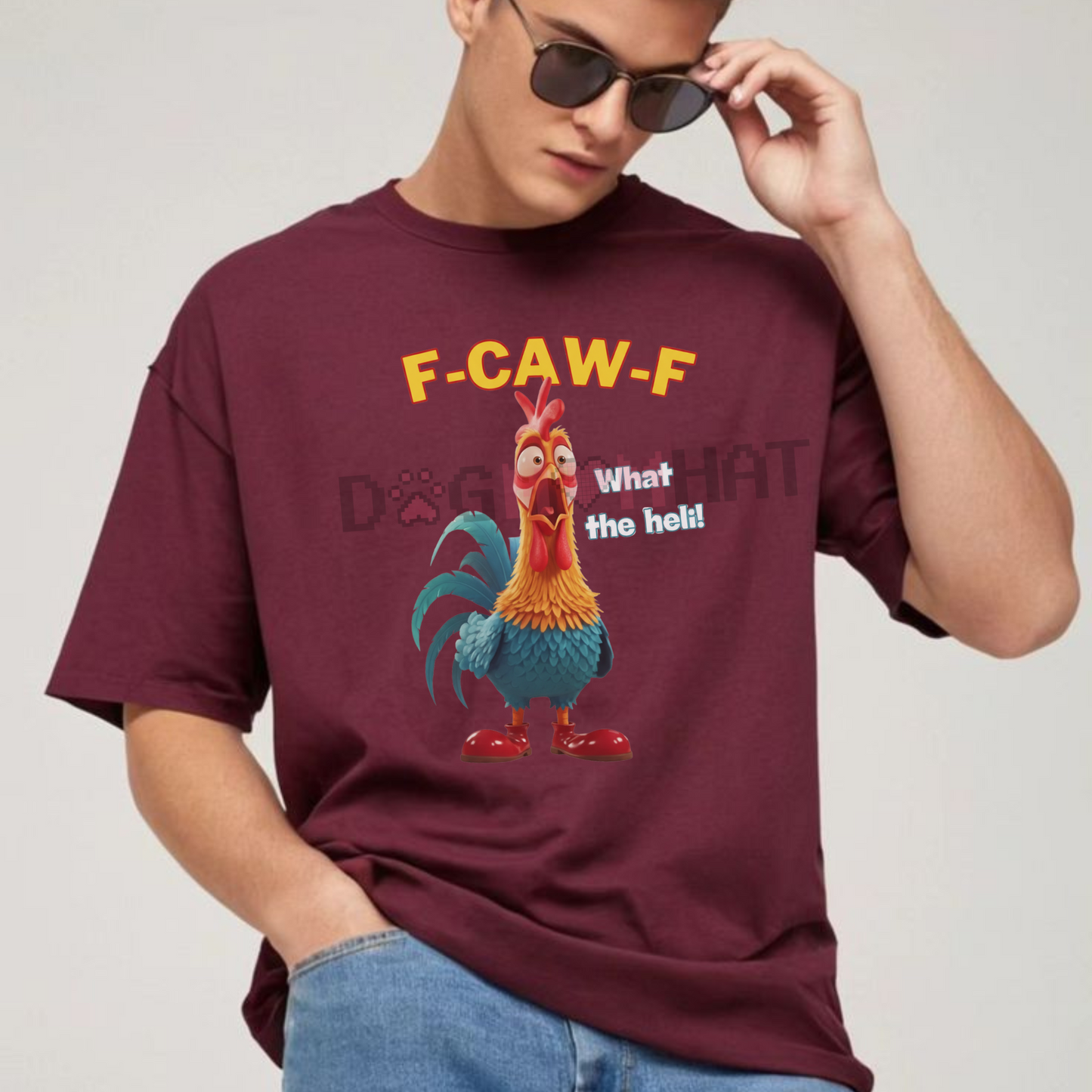 F-CAW-F Funny Chicken T-Shirt – Witty Bird Graphic, Unisex Casual Top