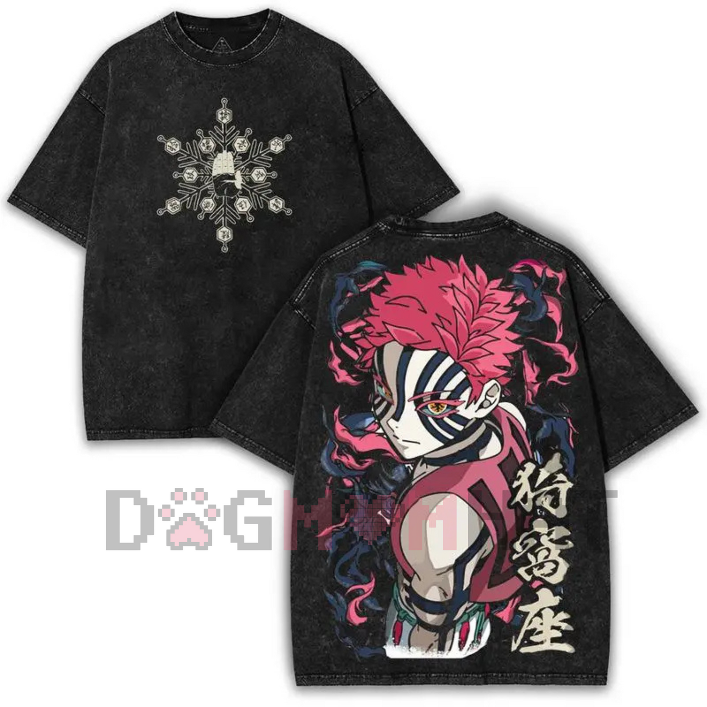 Akaza x Chaos Empress Washed Anime Tee – Darkcore Streetwear, Final Boss Energy Graphic, Unisex 2025