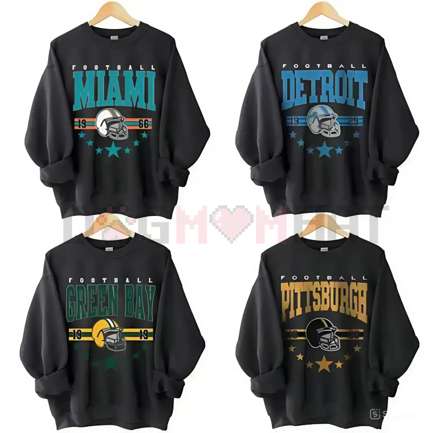 Vintage 90s All Team Football Sweatshirt – 1960s Cowboy Game Day Shirt Style, Unisex Football Fan Gift Sweater