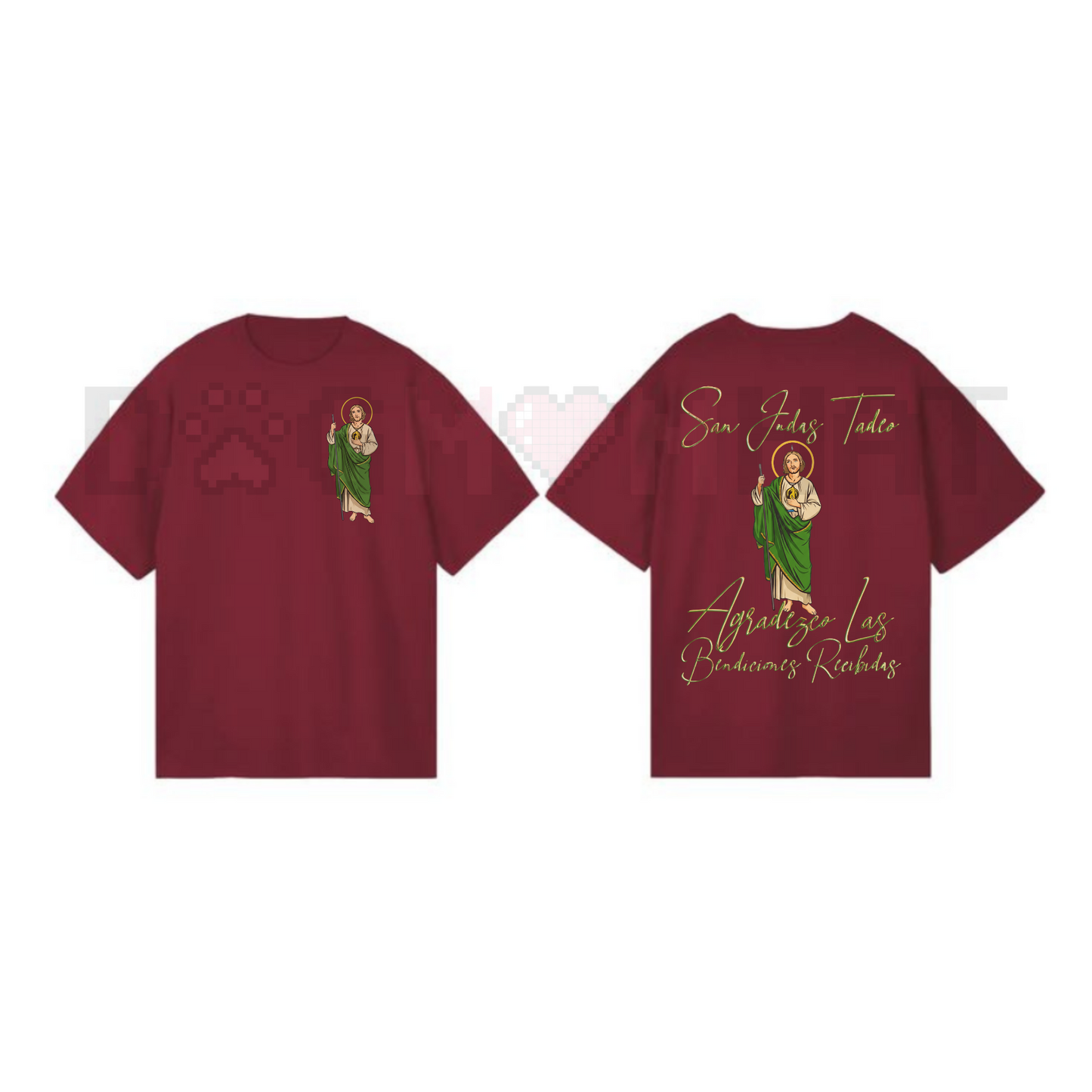 San Judas Tadeo Latino 2 Sides T-Shirt – Classic Cotton Fabric, Religious & Cultural Graphic Tee
