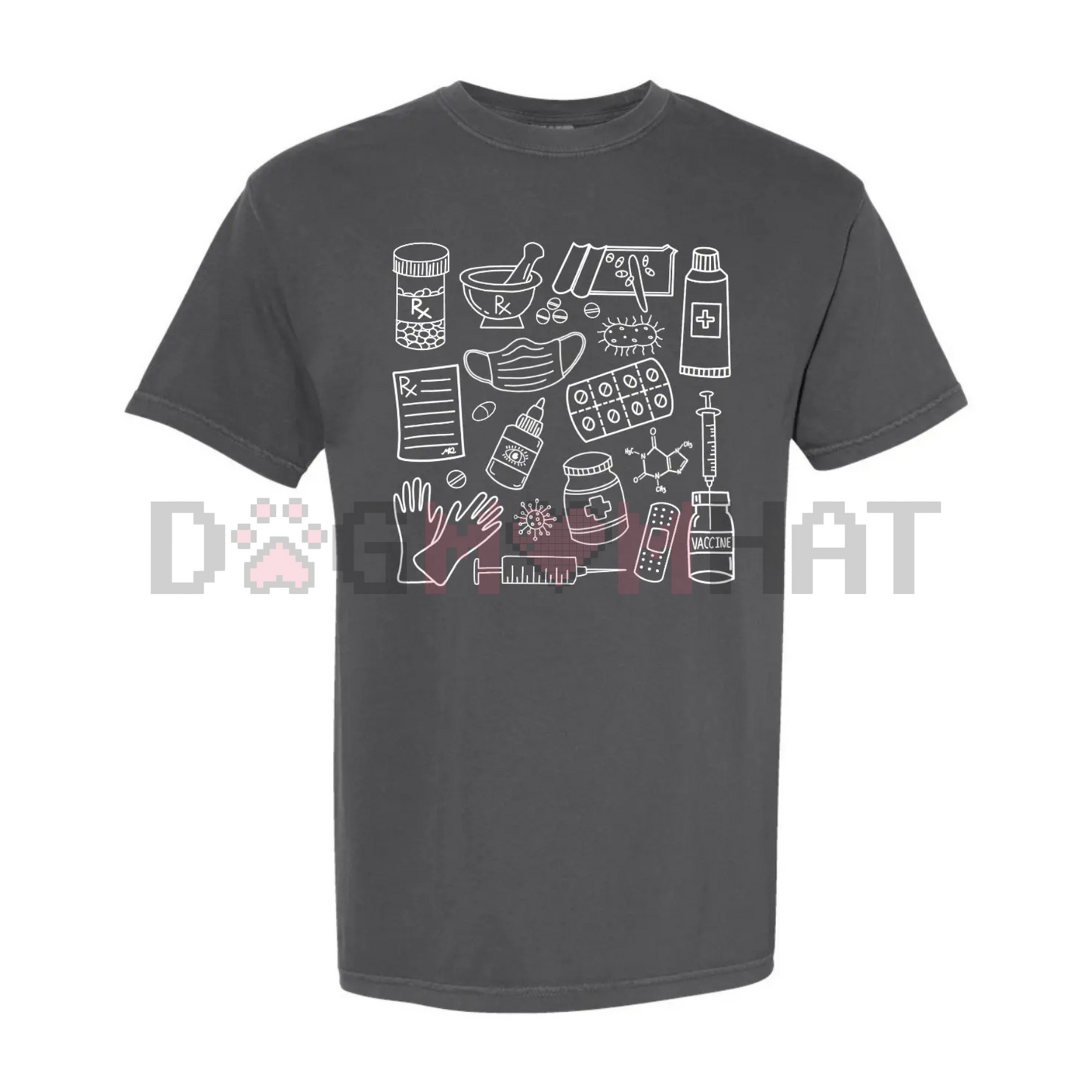 Pharmacy Doodle T-Shirt – Pharmacist & Technician Funny Medical Tee