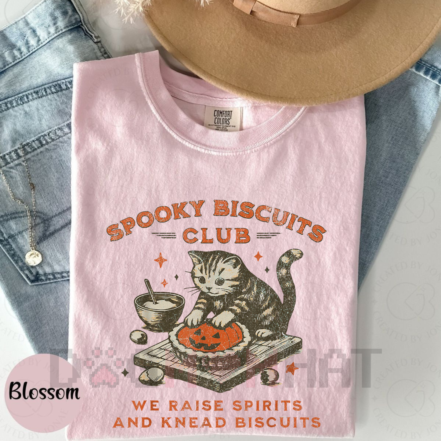Spooky Biscuits Club Shirt – Halloween Cat T-Shirt, Pumpkin Pie Tee