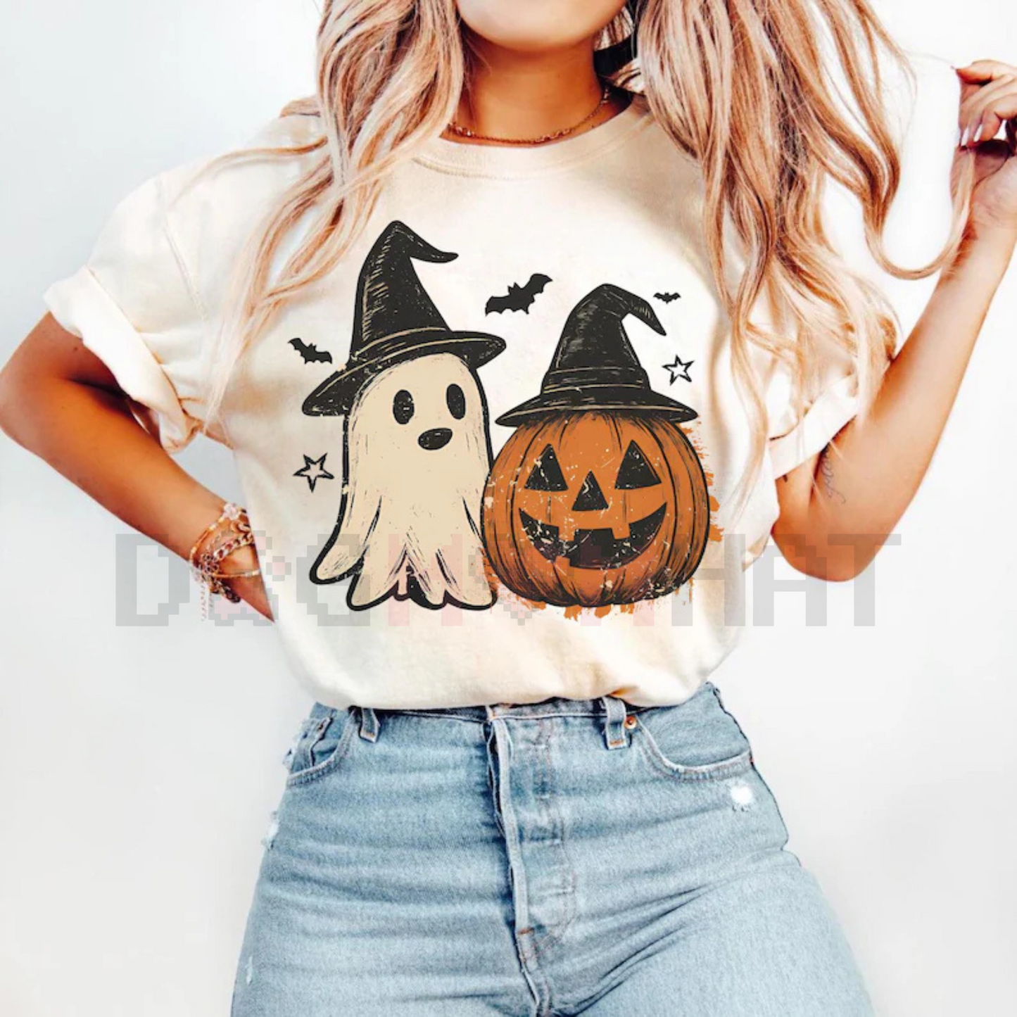 Cozy Floral Patchwork Ghost Shirt – Vintage Spooky Aesthetic Tee