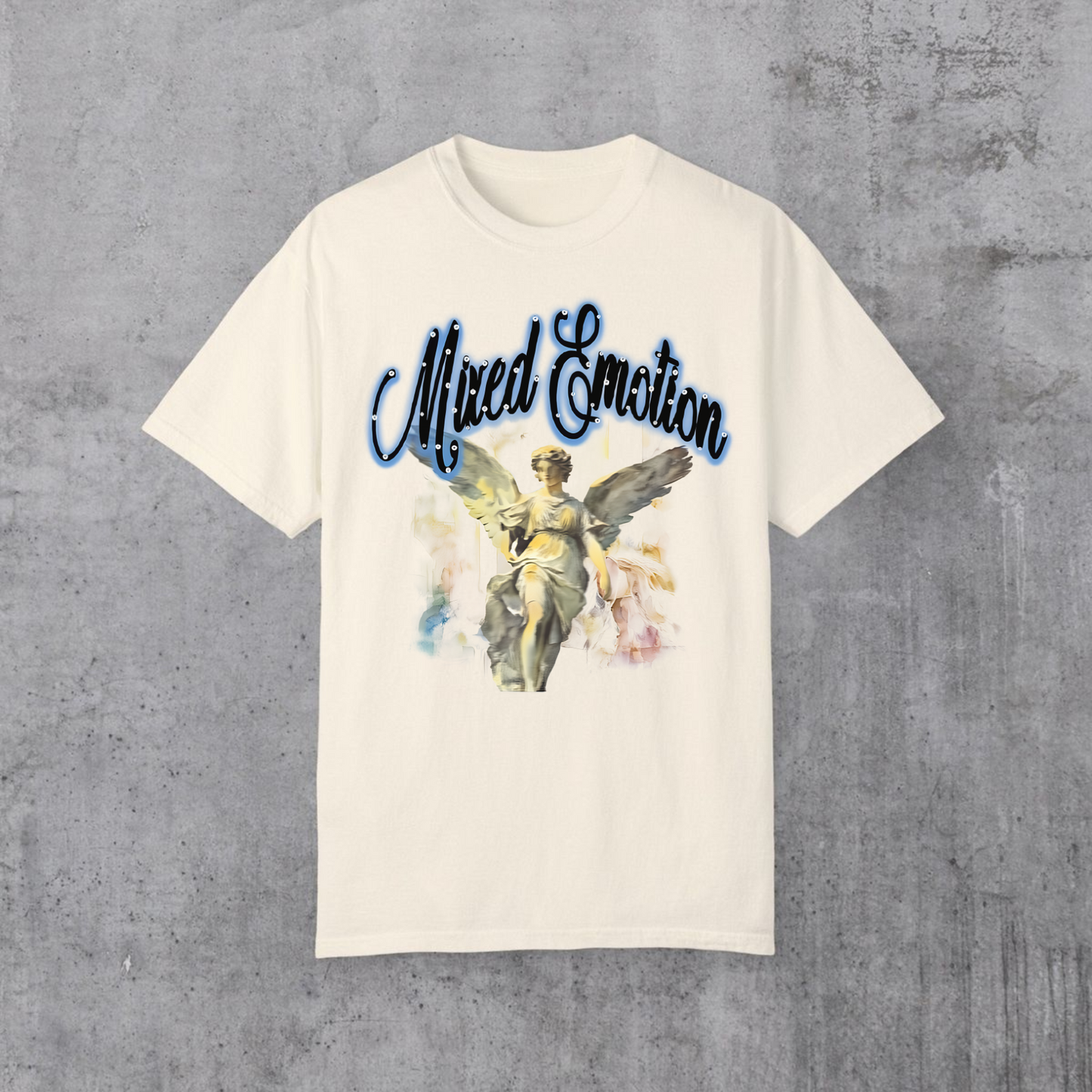 Y2K Street Style T-Shirt - Retro Angel & Flame Graphic Tee
