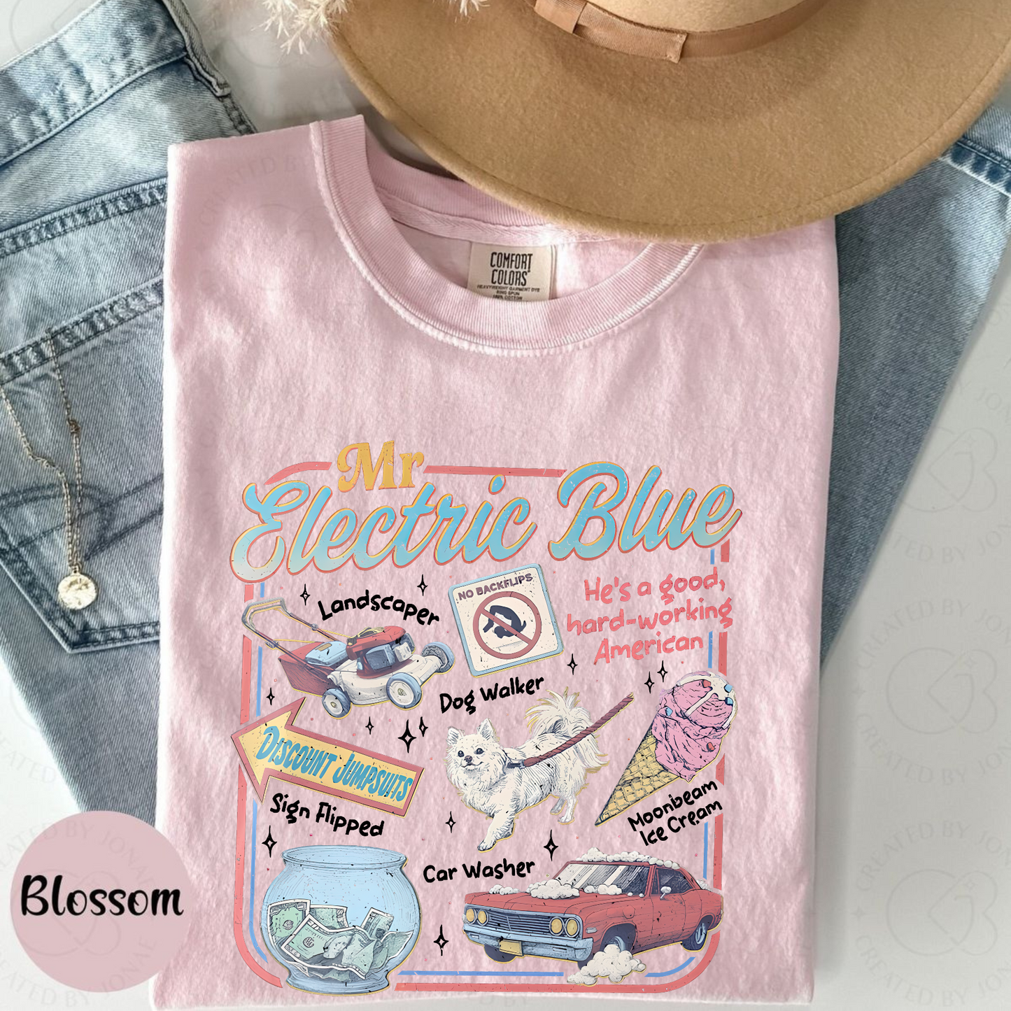 America "Mr. Electric Blue" Concert Tour Tee - Moonbeam Ice Cream