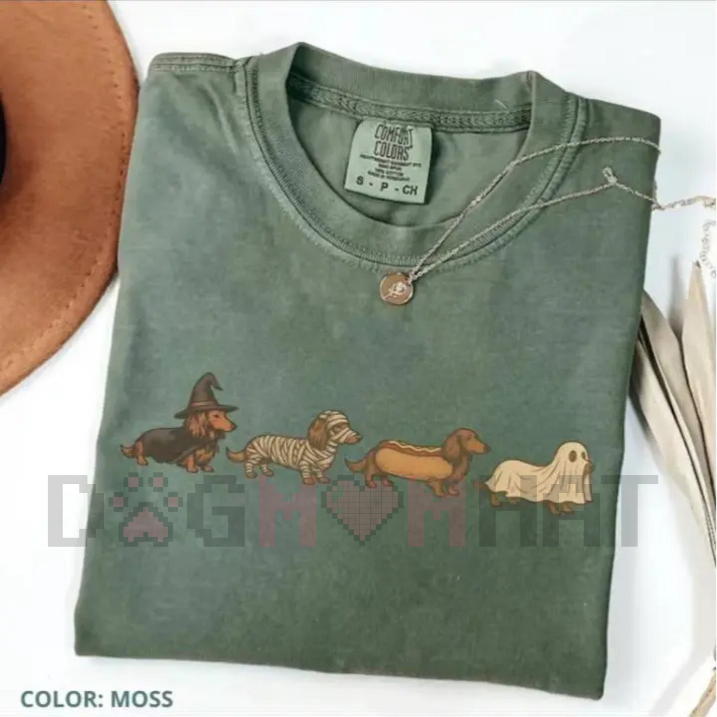 Honk Nation Comfort Colors Dachshund T-Shirt – Vintage Art Style Weenie Dog Halloween Costume Tee, Gift for Owners