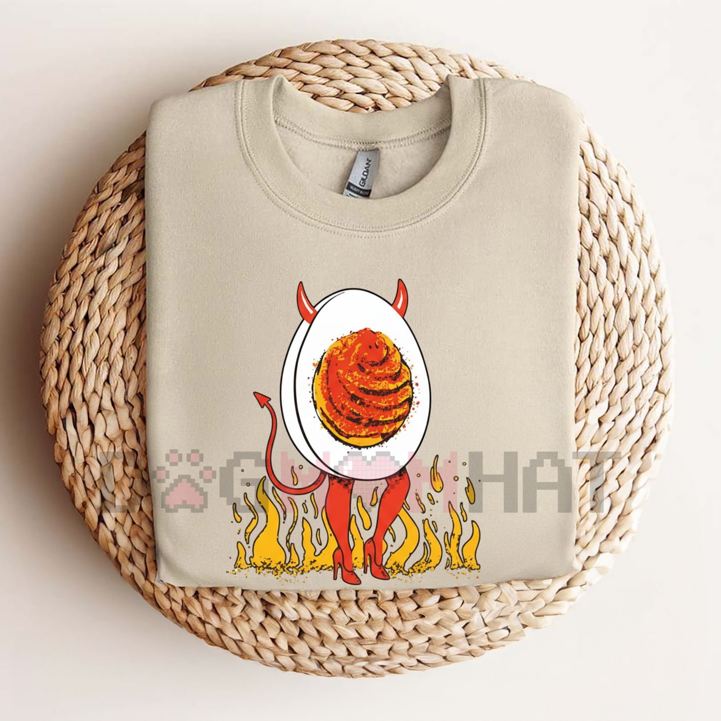 Funny Deviled Egg T-Shirt – Retro Holiday Graphic Tee, Gift for Foodies, Unisex Cotton Top