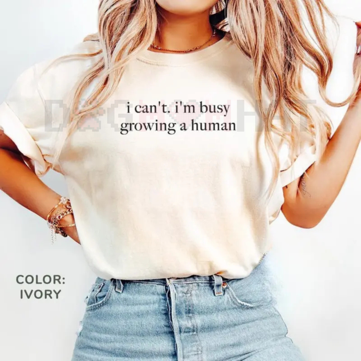 "I Can't I'm Busy Growing A Human" Shirt – Funny Pregnancy Tee