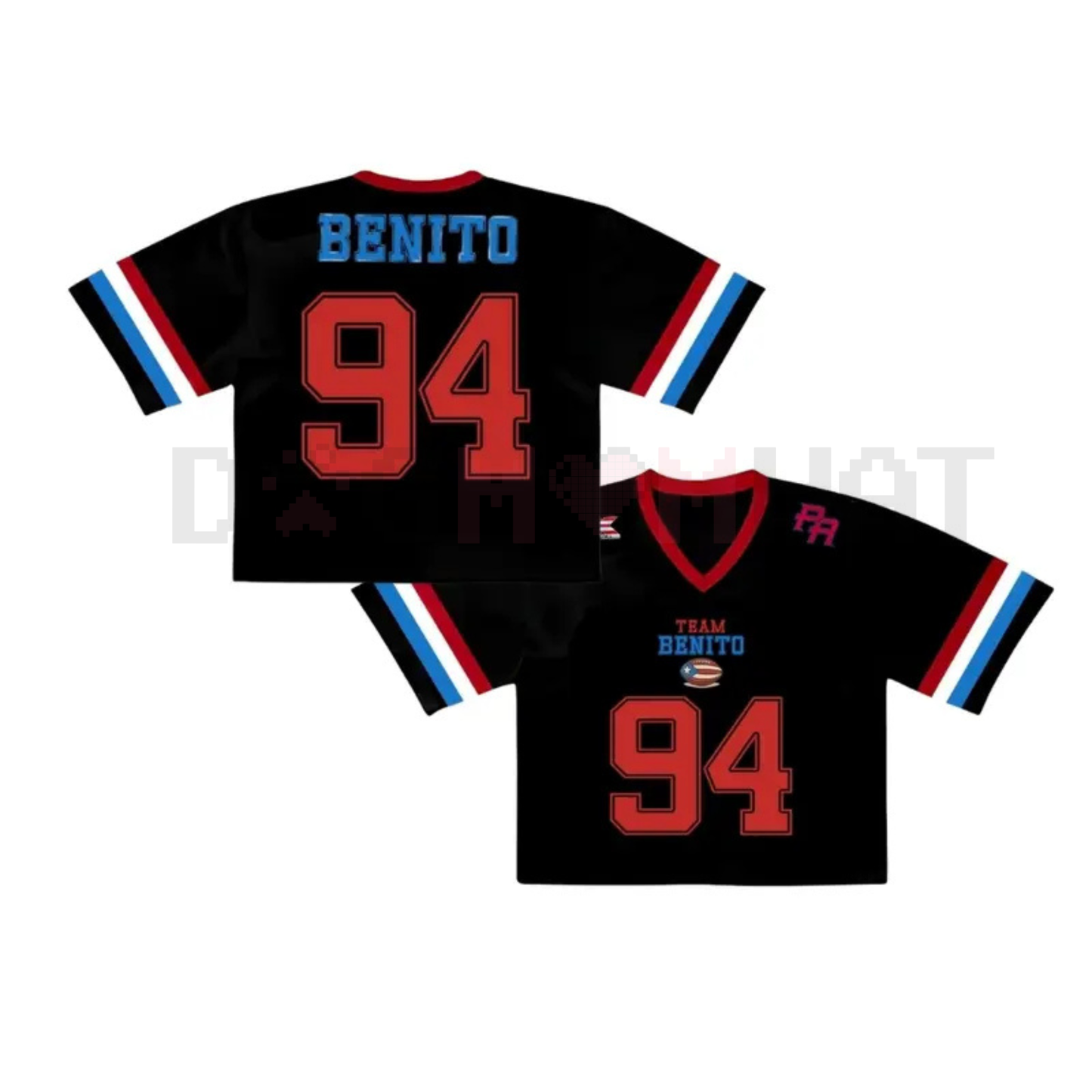 Team Benito Collection Jersey – Puerto Rico Crop Top Football Jersey, Unisex Fan Merch