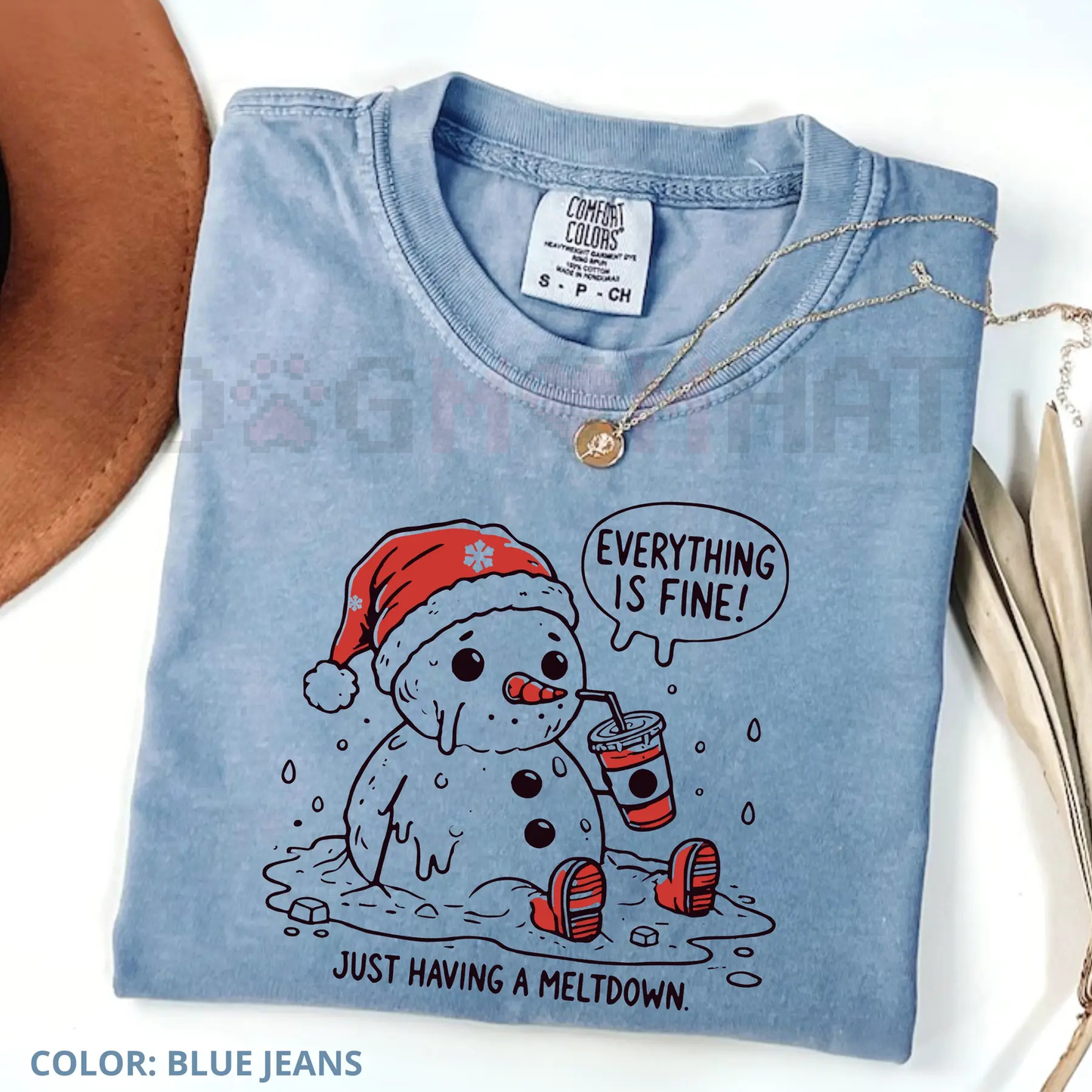'Everything Is Fine' Meltdown Christmas Comfort Colors® Shirt – Funny Mom Holiday Tee