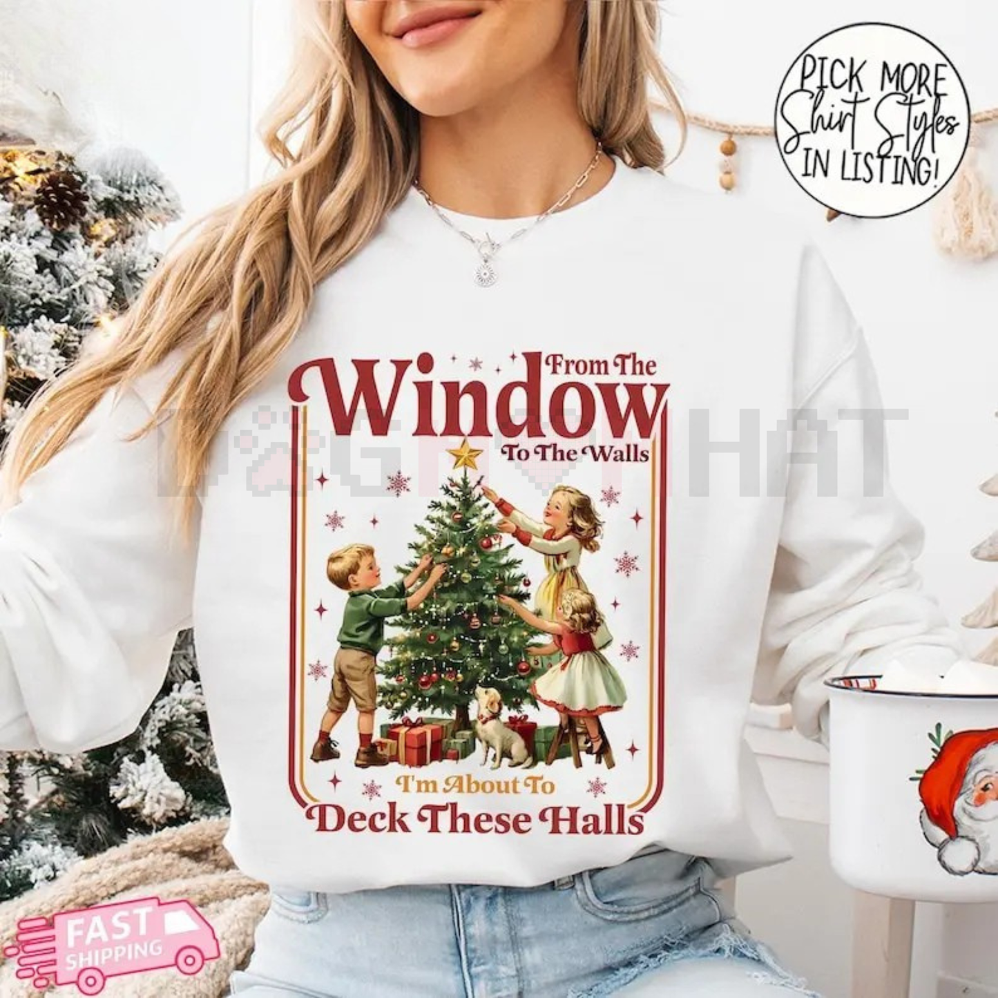 Funny "Deck These Halls" Christmas Sweatshirt – Innuendo Holiday Humor Crewneck