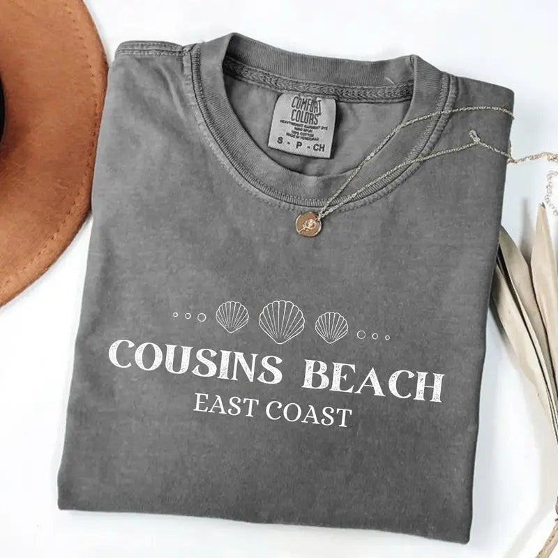 Comfort Colors Cousins Beach T-Shirt - Vintage Coastal Graphic Tee